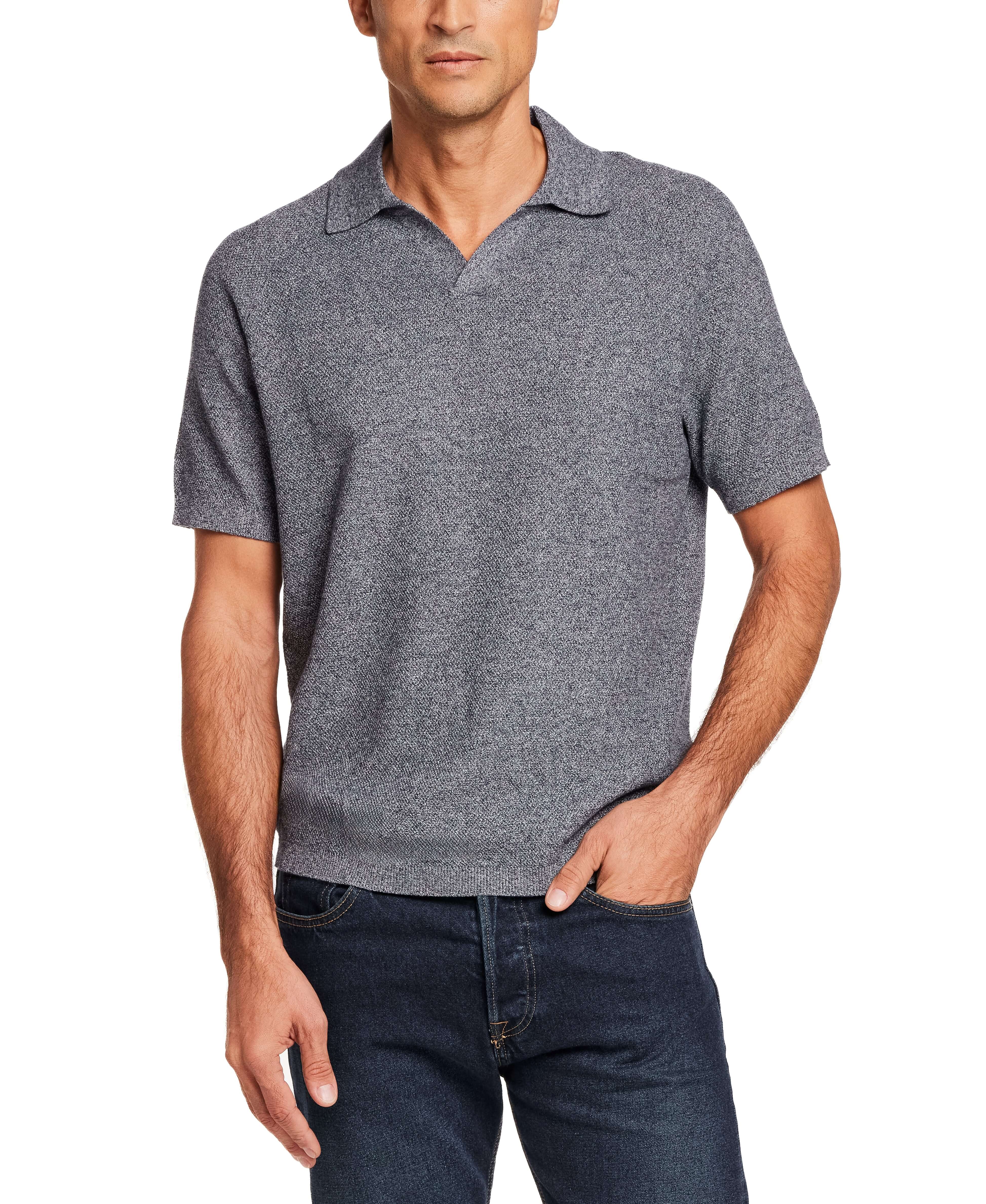 Open Collar Polo Sweater in Sailor Twist - Image 2
