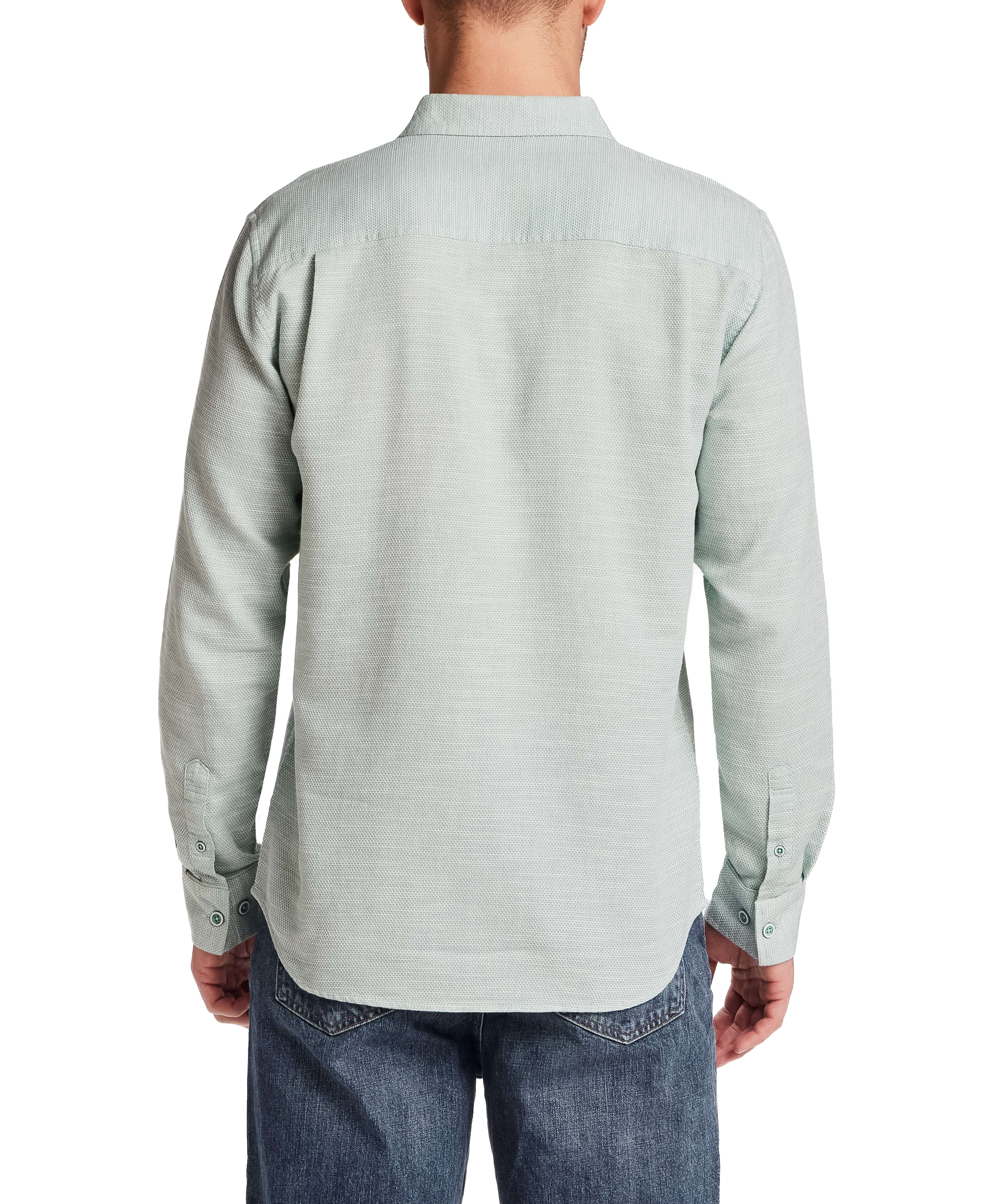 Pebble Dobby Button-Down Shirt in Sea Grass - Image 4