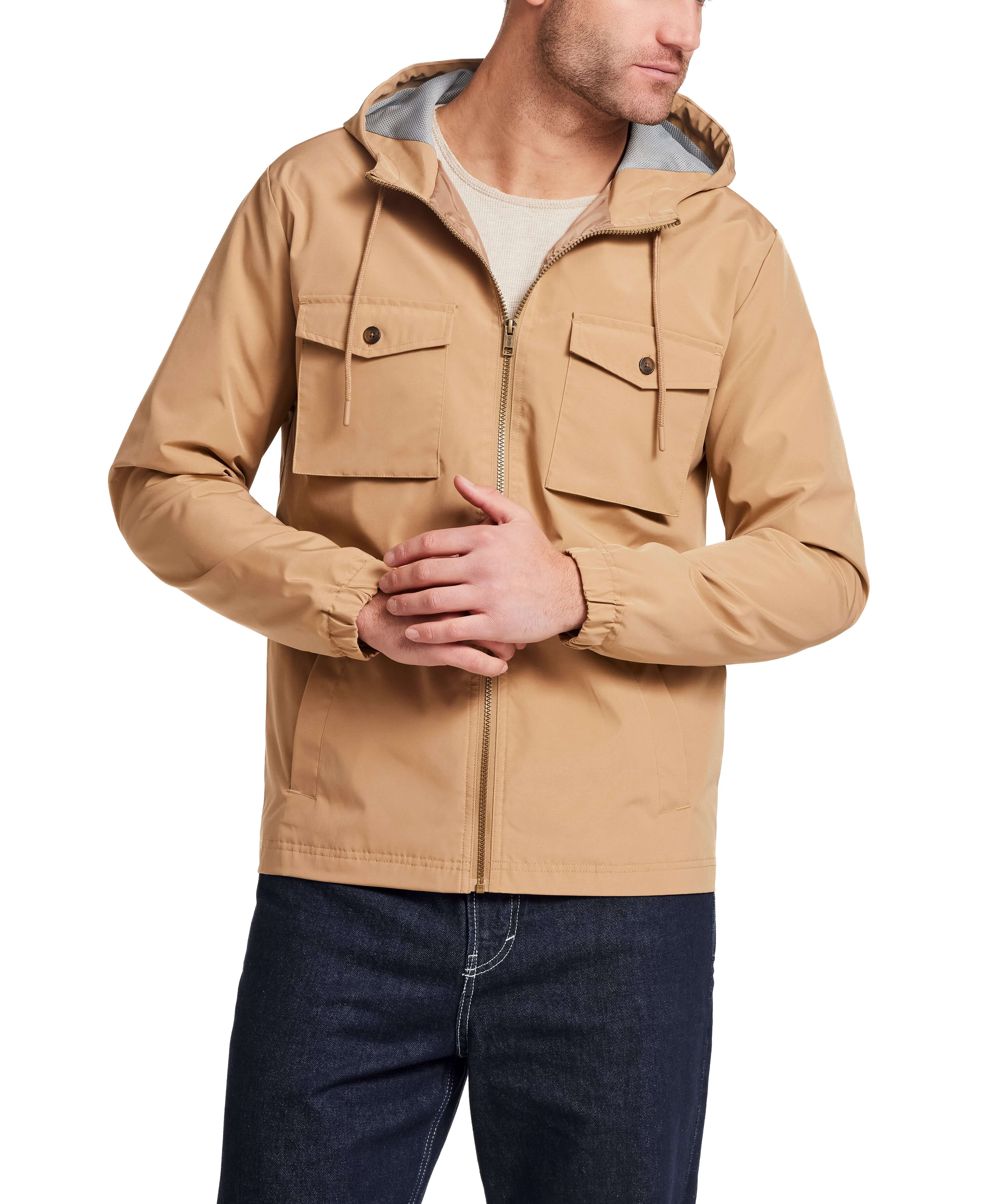Poly Memory Safari Jacket with Hood in Kelp - Image 5