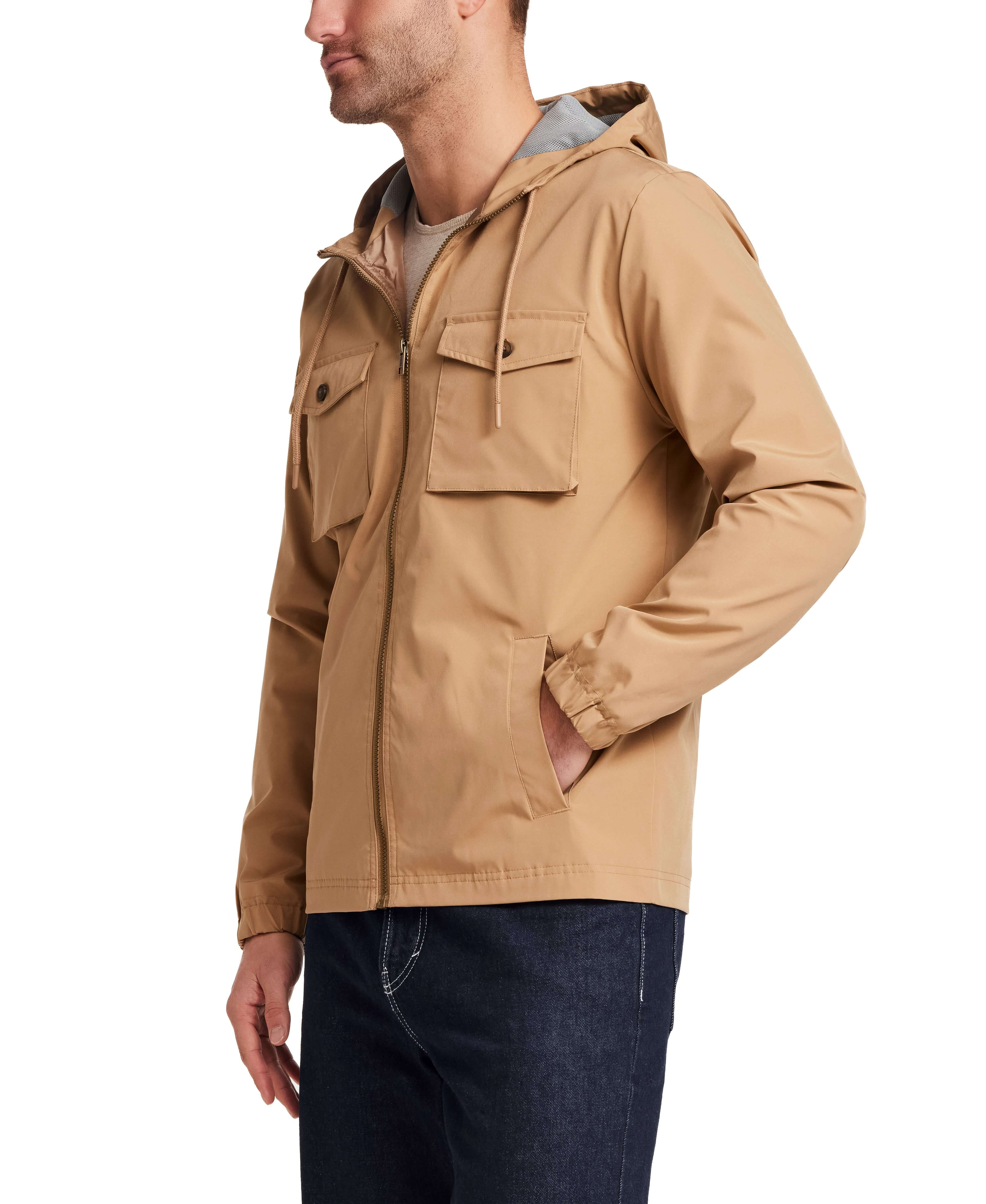 Poly Memory Safari Jacket with Hood in Kelp - Image 6