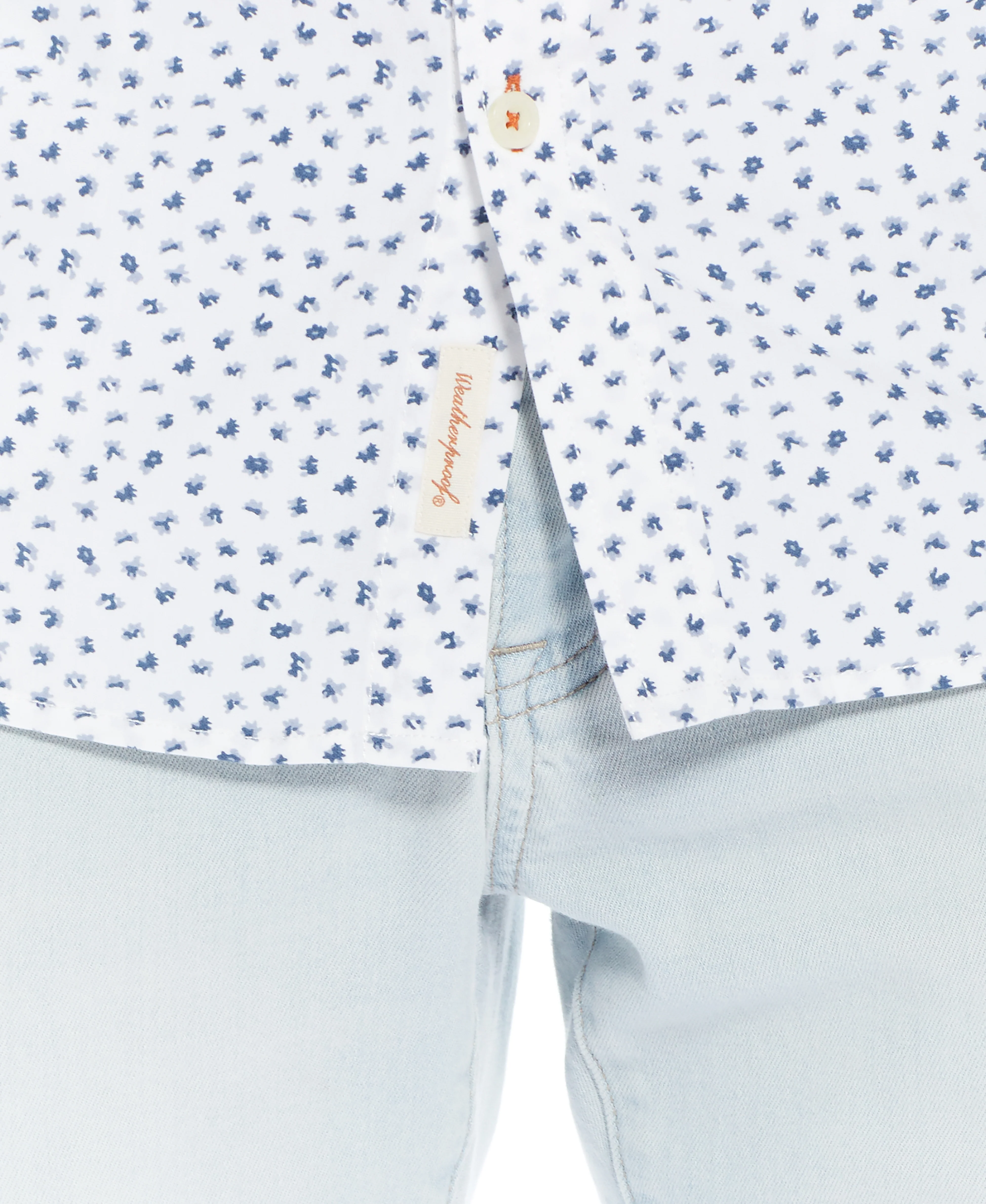 Poplin Neat Floral Printed Shirt In Marshmallow - Image 2