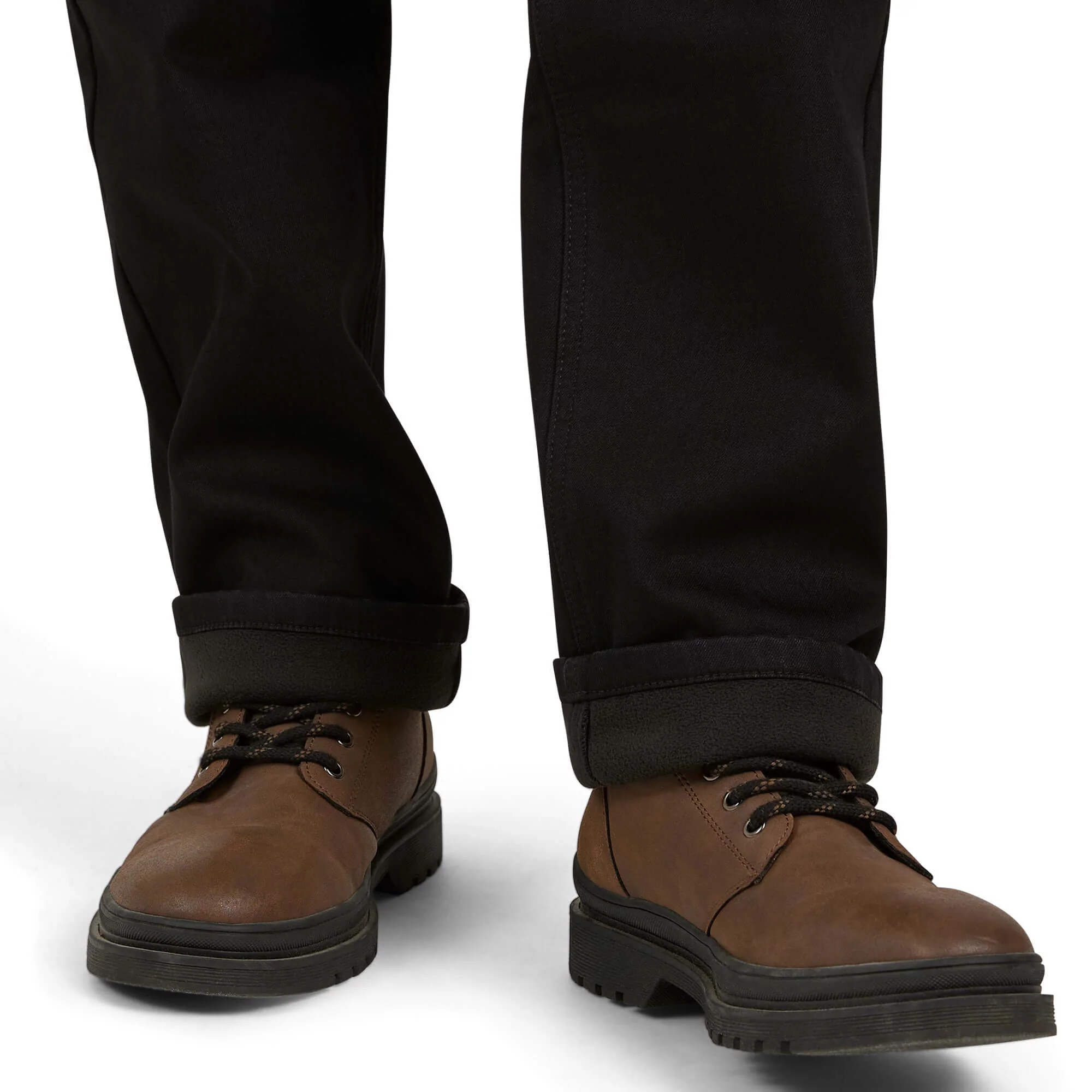 Regular Fit Fleece Lined Jeans - Jet Black - Image 5