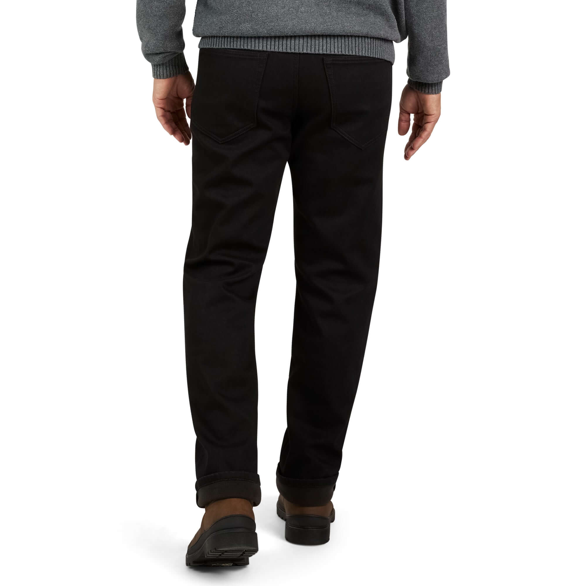 Regular Fit Fleece Lined Jeans - Jet Black - Image 6