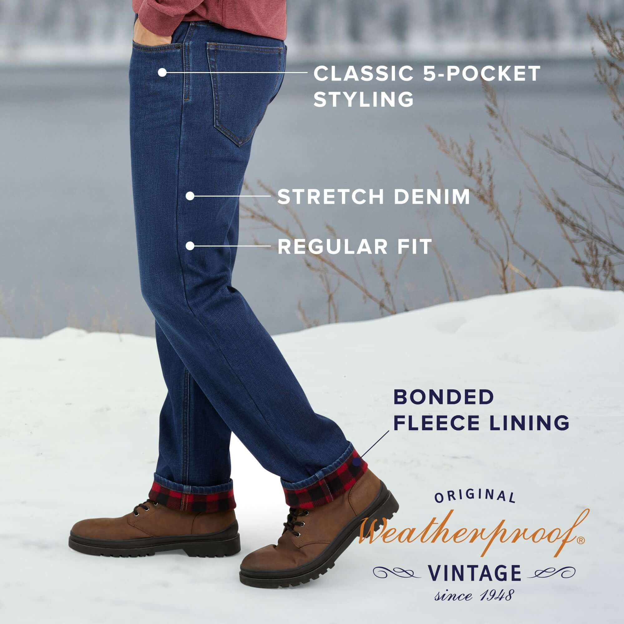 Regular Fit Fleece Lined Jeans - Osaka - Image 9