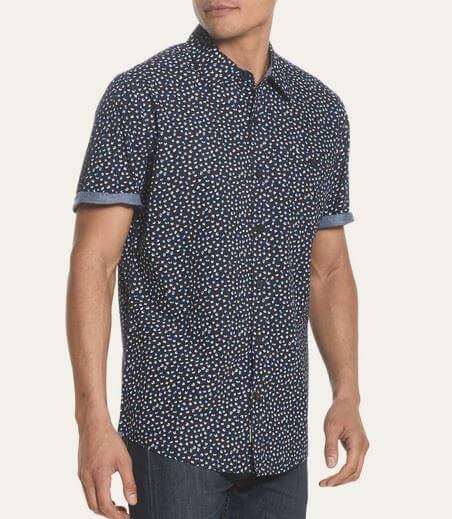 Peached Poplin Mini Print In Polar Night