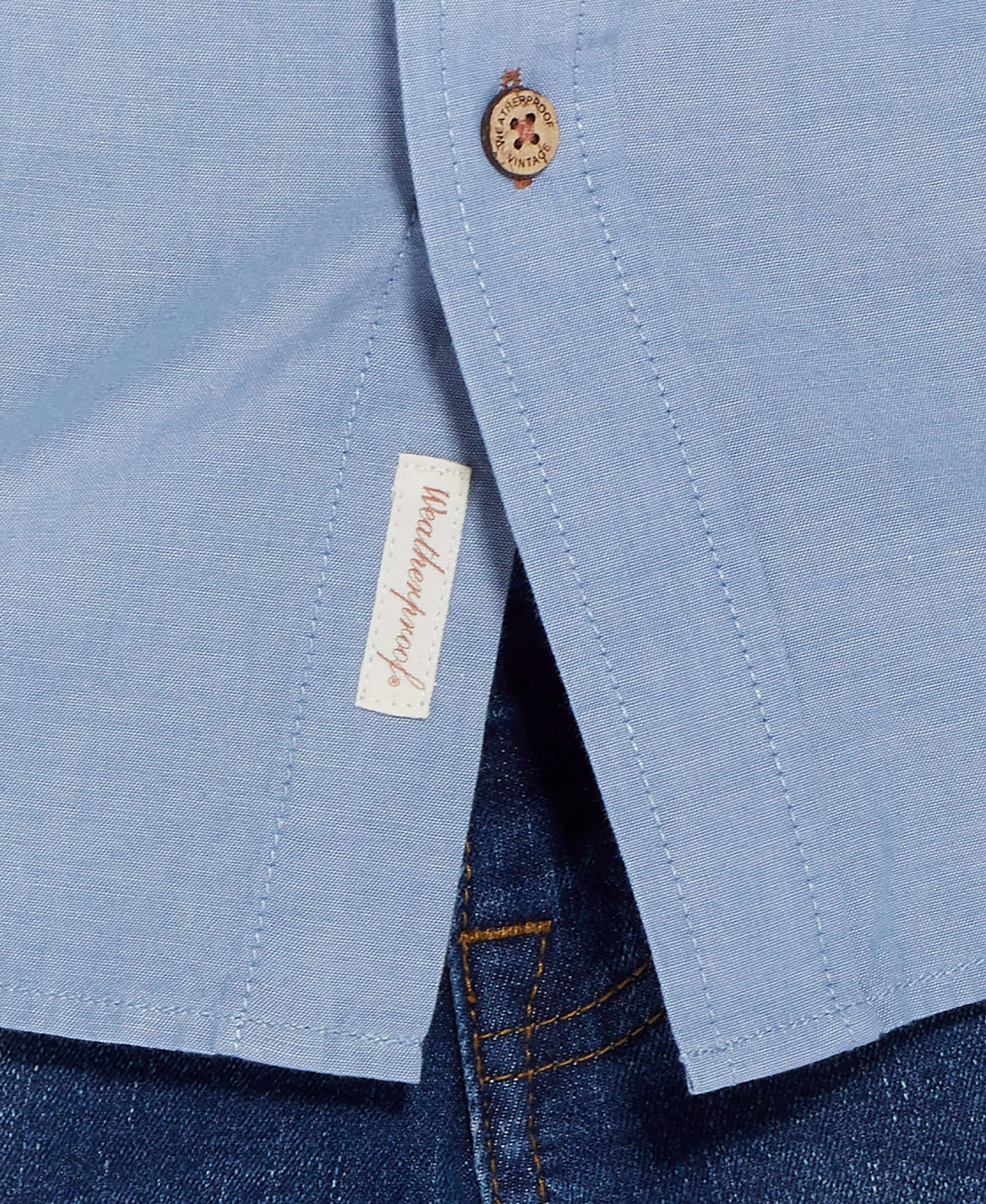 Long Sleeve Chambray Shirt In Chambray Blue - Image 5