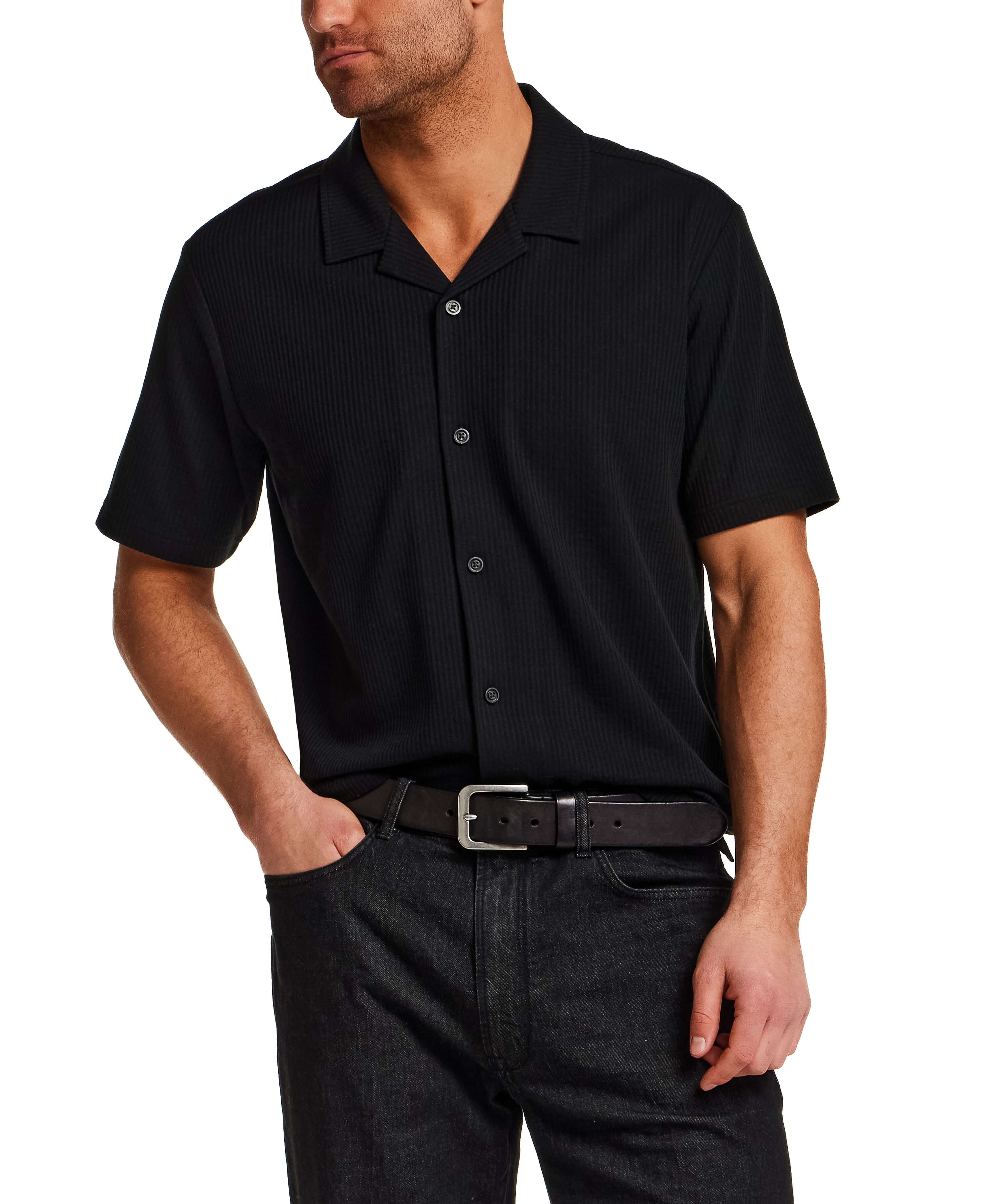 Seersucker Coatfront Knit in Black - Image 5