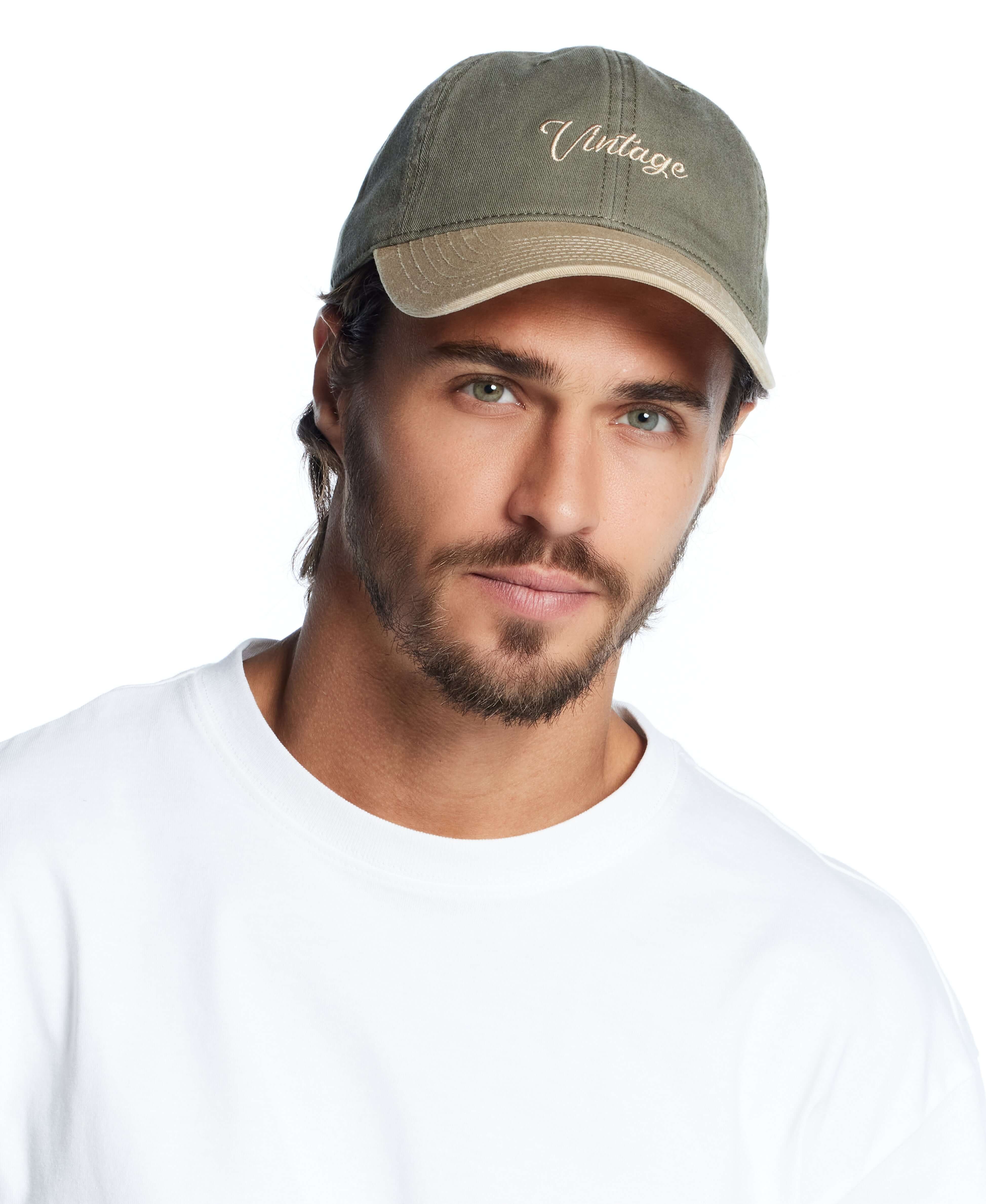 Script Vintage Hat in Olive - Image 4