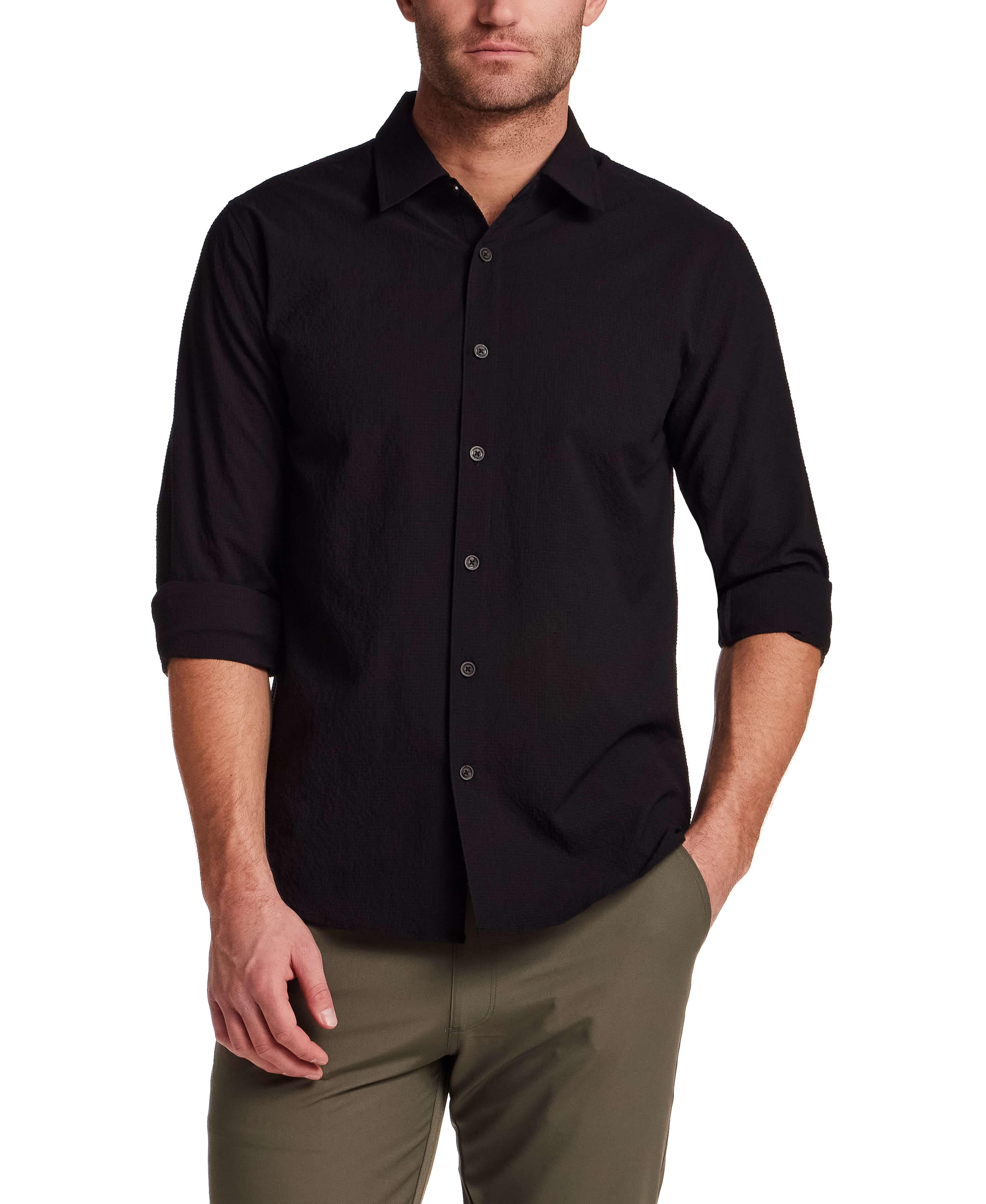 Seersucker Shirt in Black - Image 4