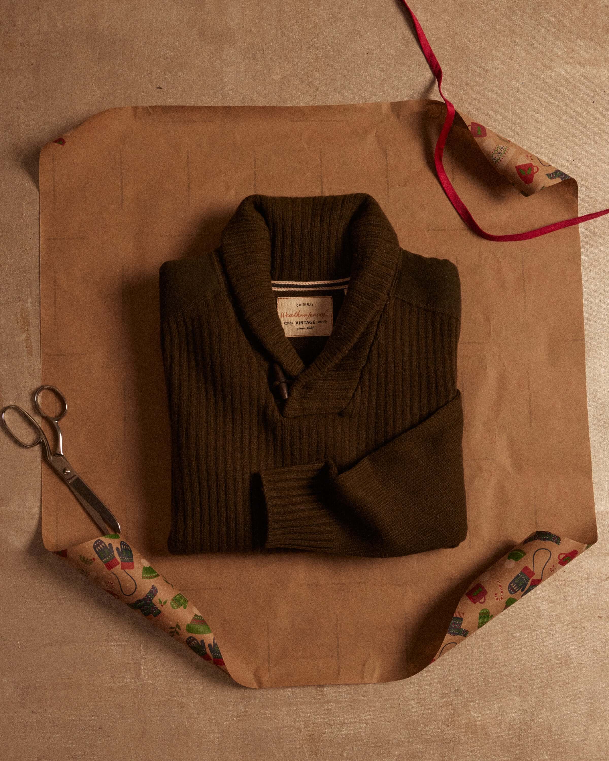 Shawl Collar Toggle Pullover in Military Olive - Image 2