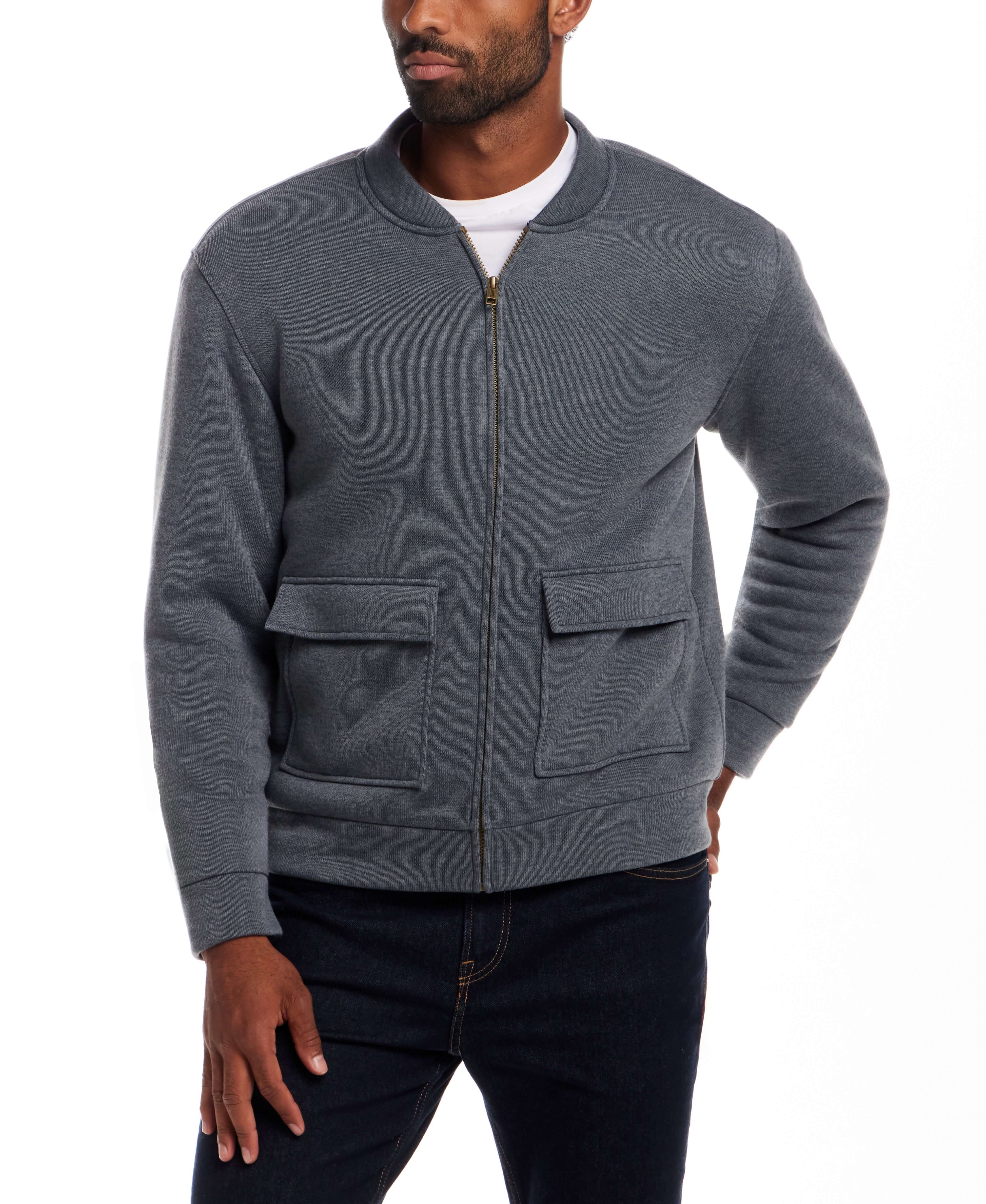Sherpa Lined Bomber Jacket in Storm Blue - Image 3