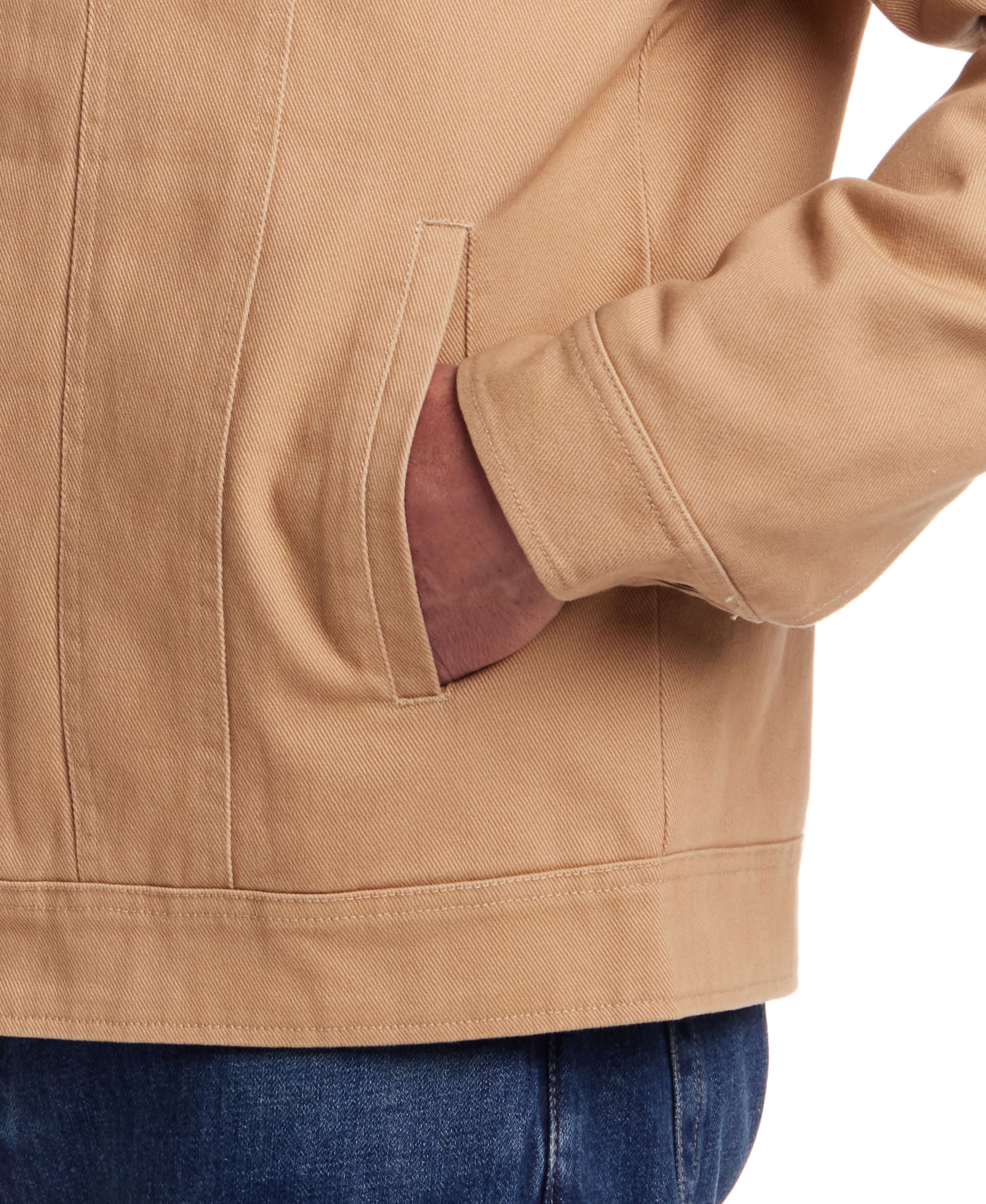 Sherpa Lined Canvas Twill Trucker in White Pepper - Image 8