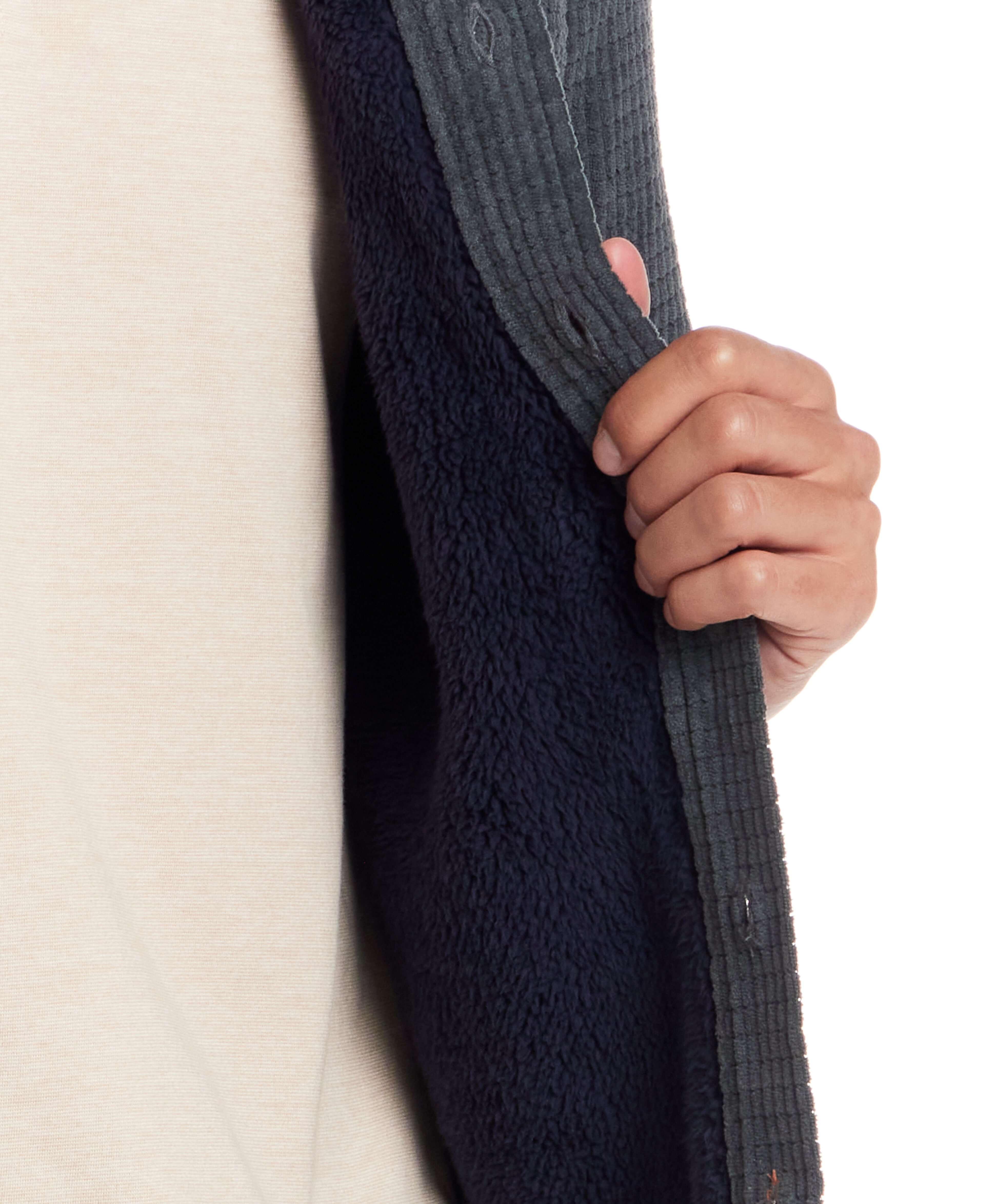 Sherpa Lined Grid Shirt Jacket in Slate - Image 3