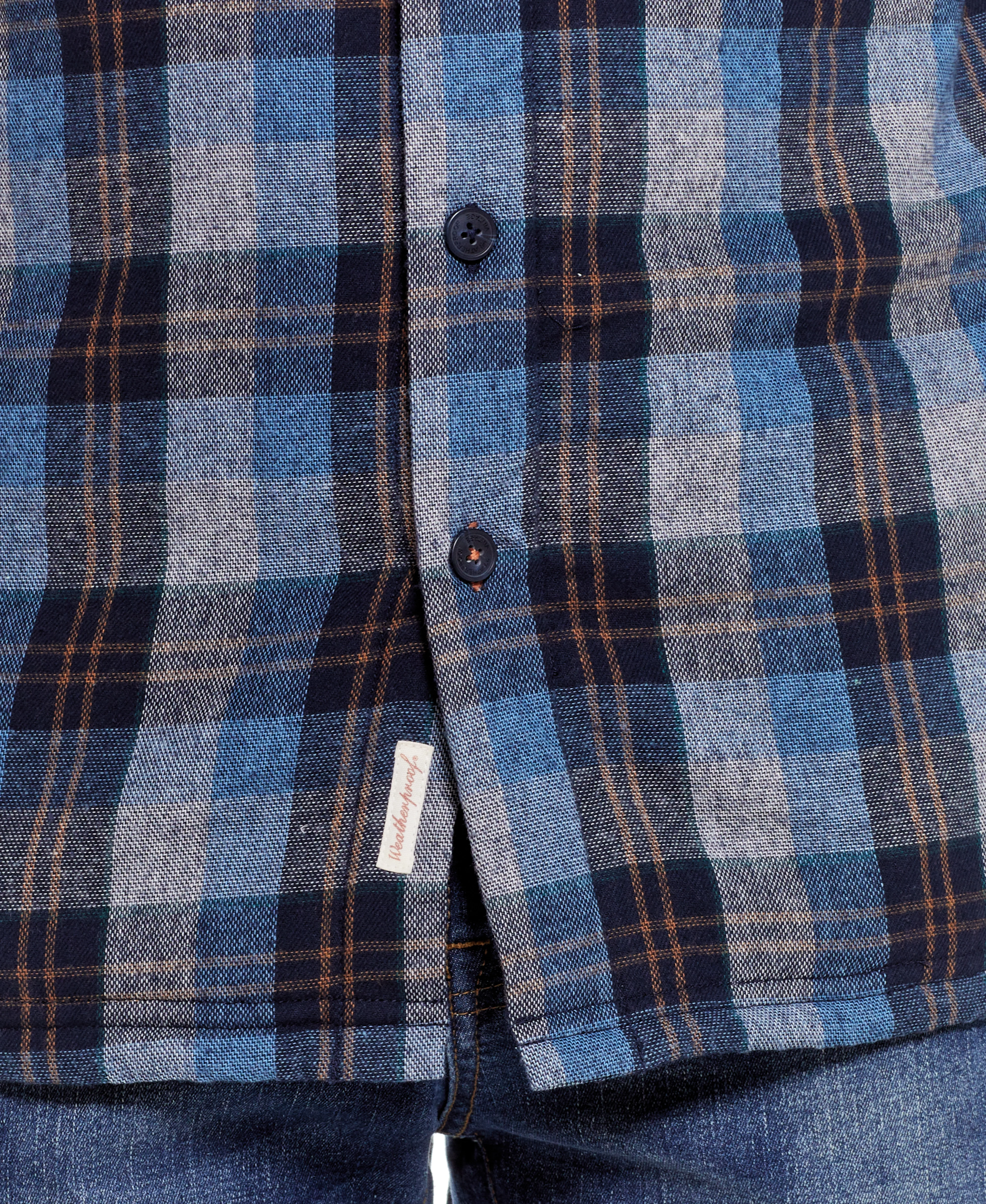 Sherpa Lined Hooded Shirt Jacket In Blue - Image 7