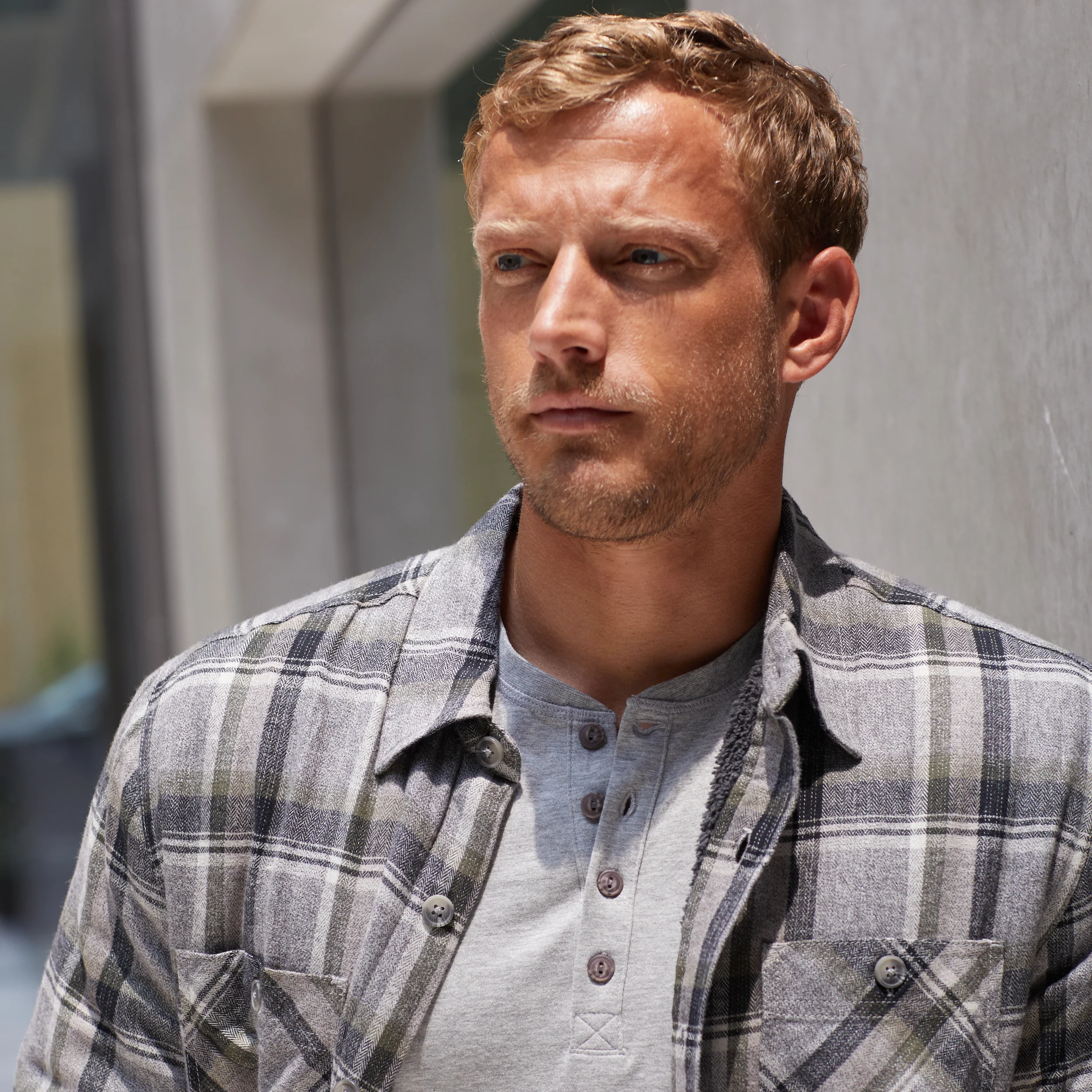 Sherpa Lined Flannel Shirt Jacket In Twine - Image 3