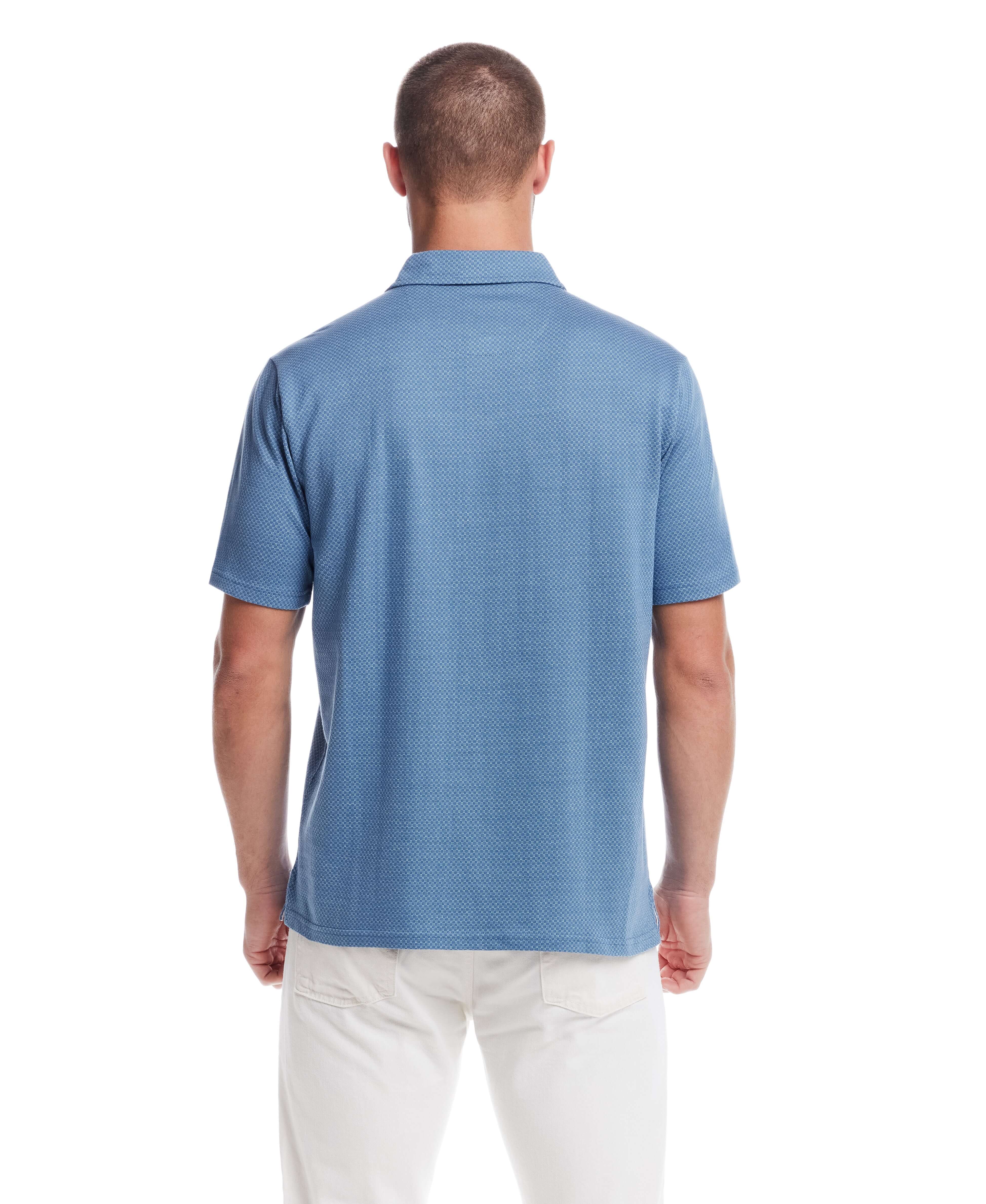 Short Sleeve Coat Front Knit in Blue Ashes - Image 4