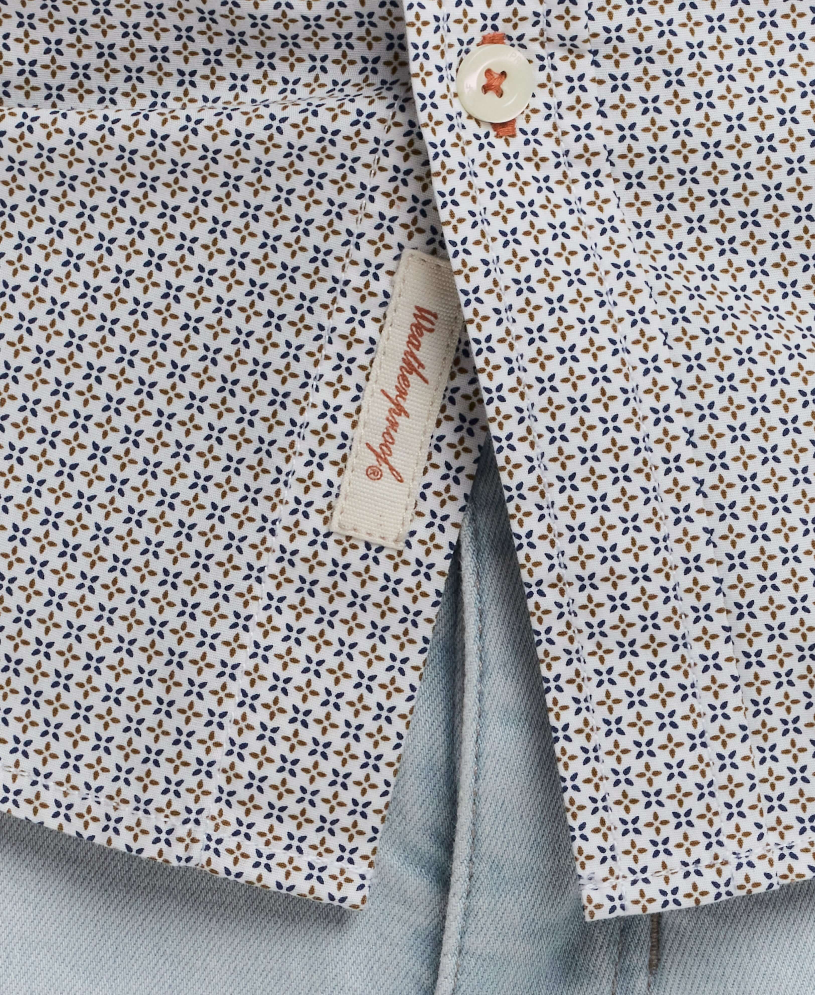 Short Sleeve Cotton Poplin Shirt in Pecan Pie - Image 3