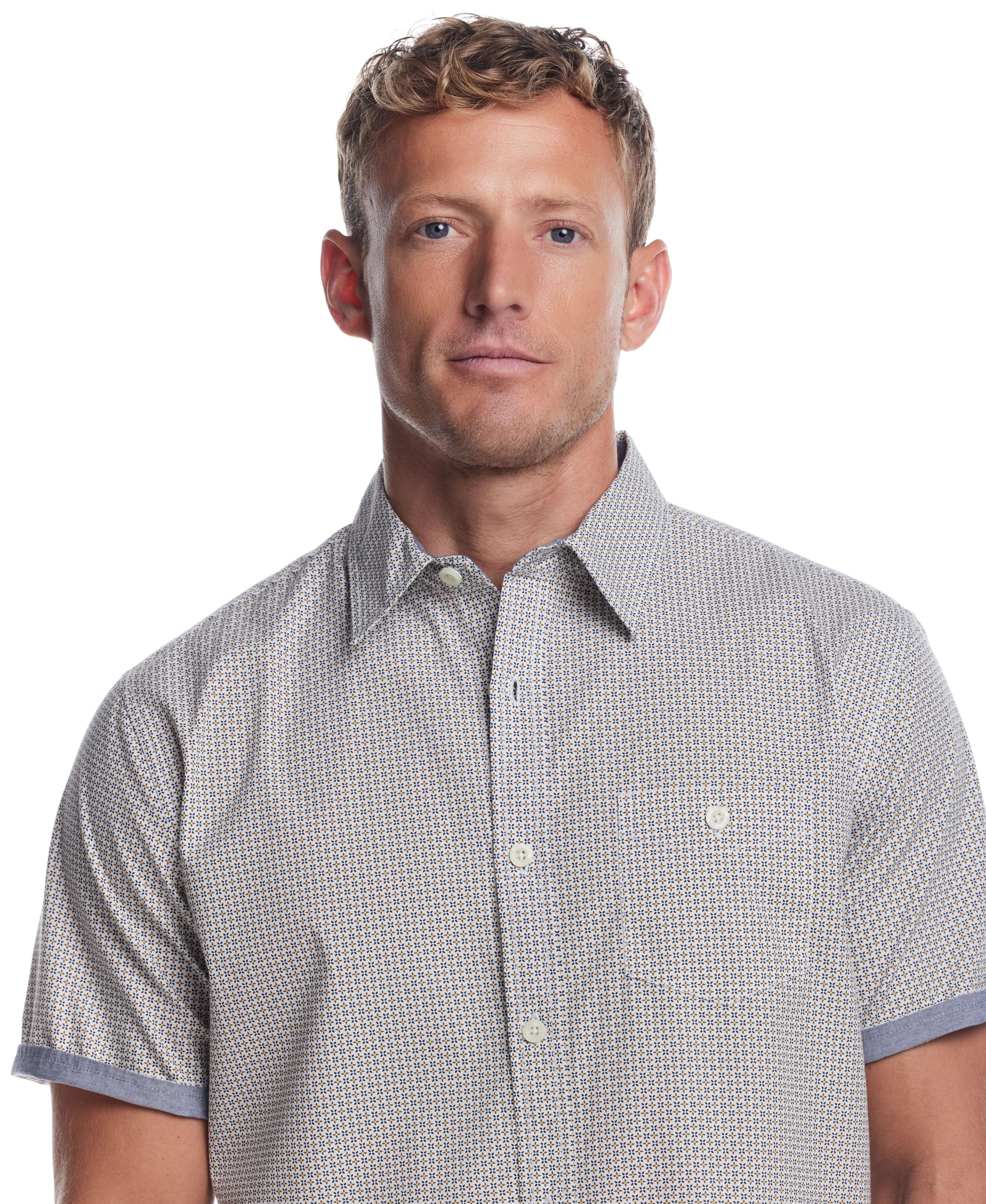 Short Sleeve Cotton Poplin Shirt in Pecan Pie - Image 4