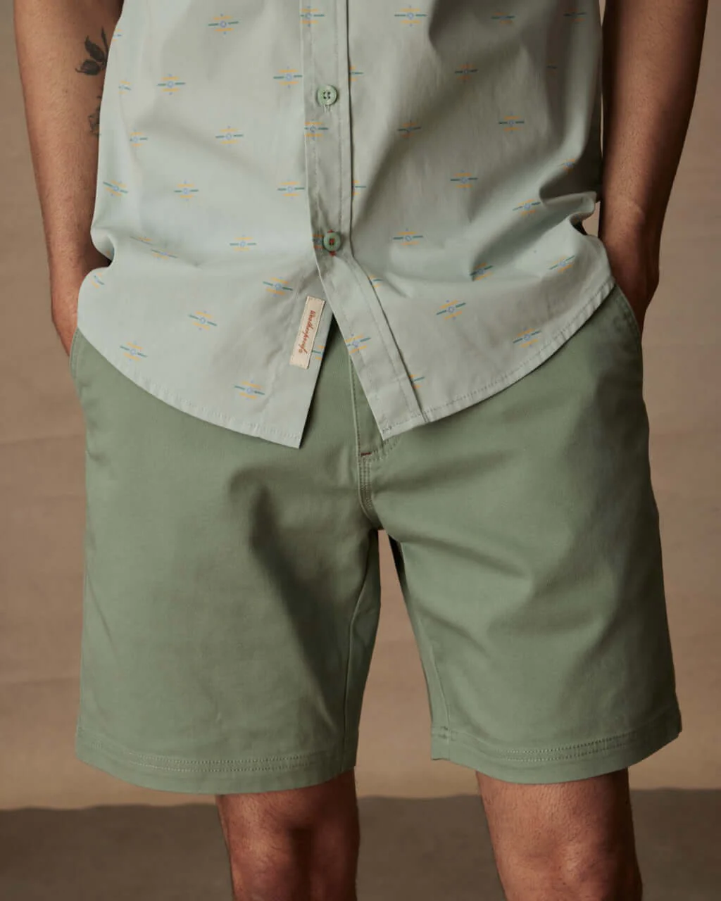 Short Sleeve Cotton Poplin Shirt in Teal Mist - Image 4