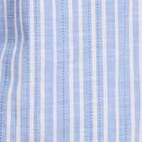 Short Sleeve "Faux Linen" Cotton Shirt in Vista Blue - Image 4