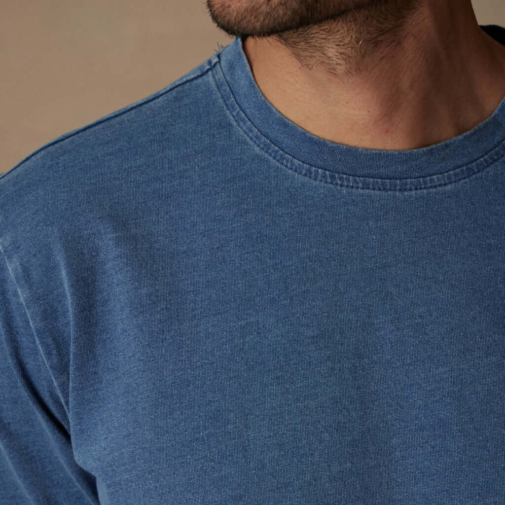 Short Sleeve Indigo Crew in Indigo - Image 3