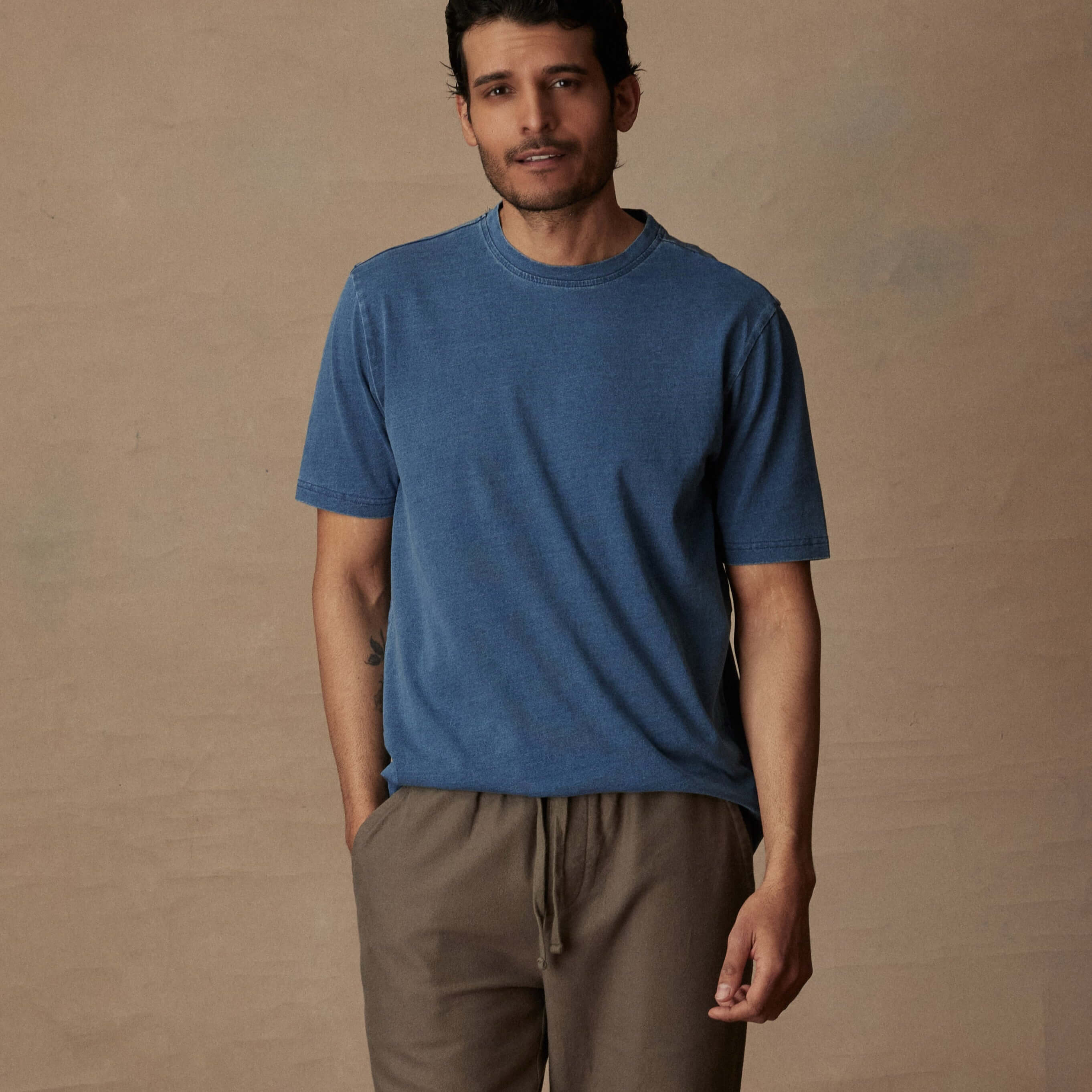 Short Sleeve Indigo Crew in Indigo - Image 4