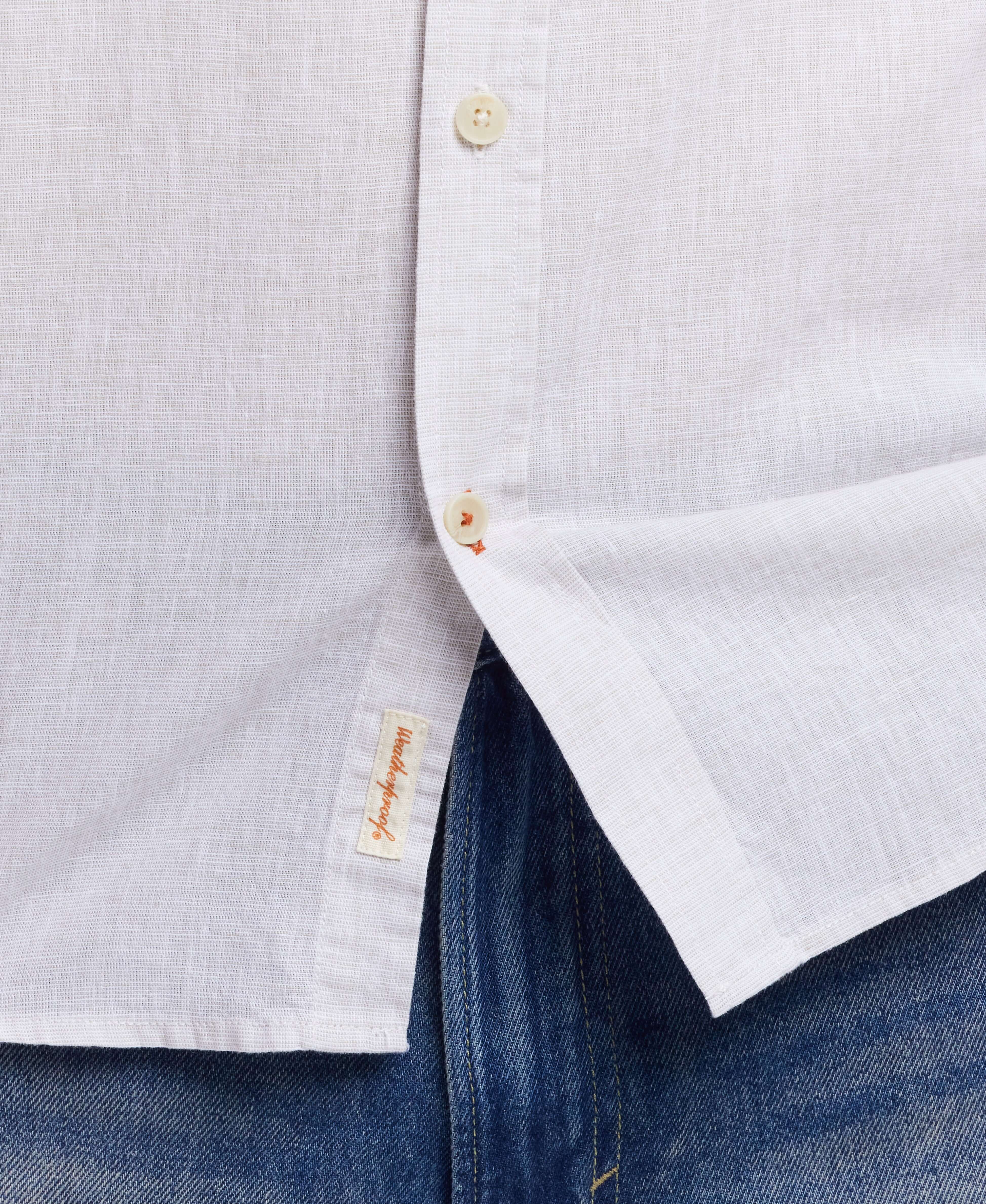 Short Sleeve Solid Linen Cotton in Natural - Image 3