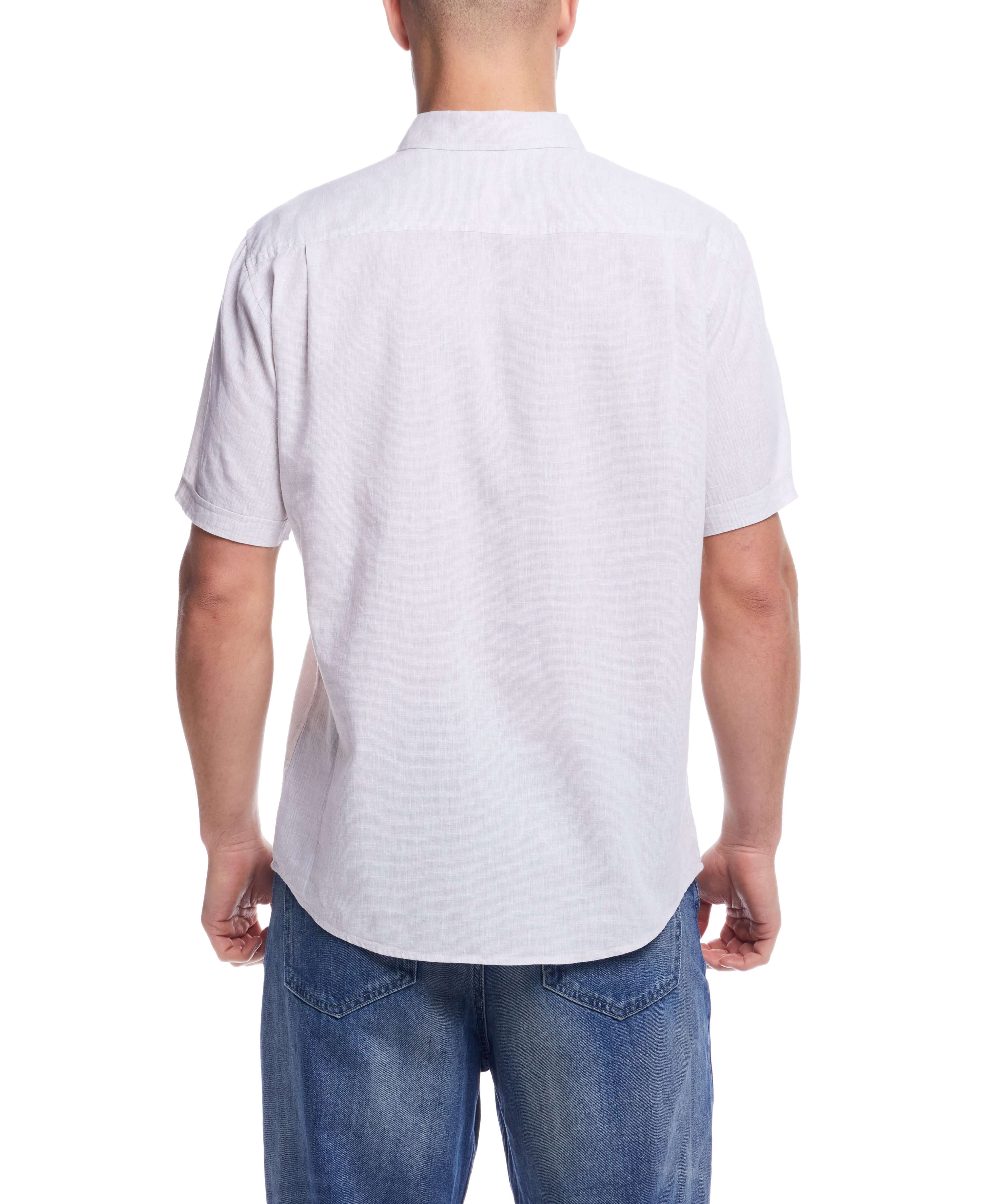 Short Sleeve Solid Linen Cotton in Natural - Image 4