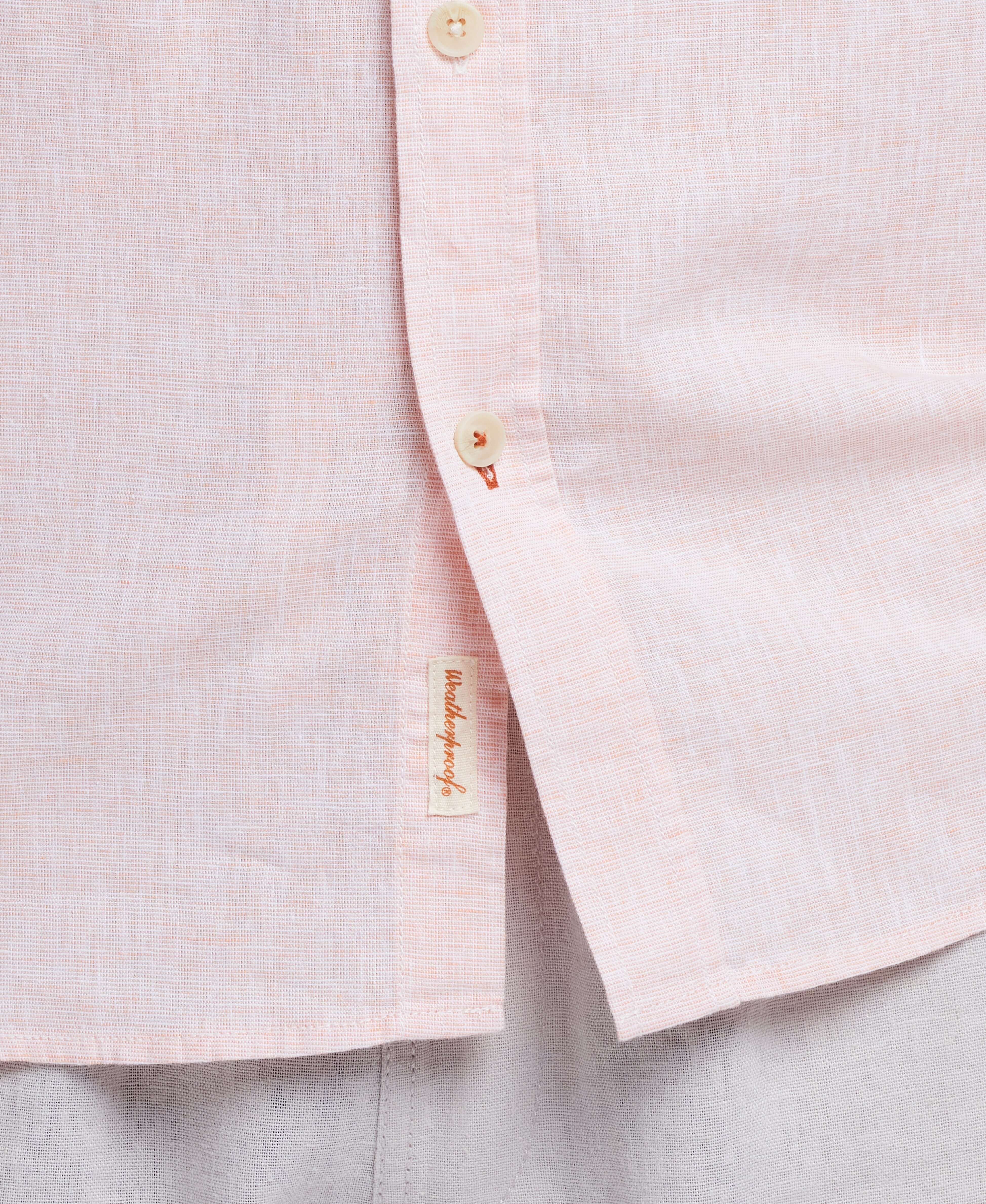 Short Sleeve Solid Linen Cotton In Tangerine - Image 4