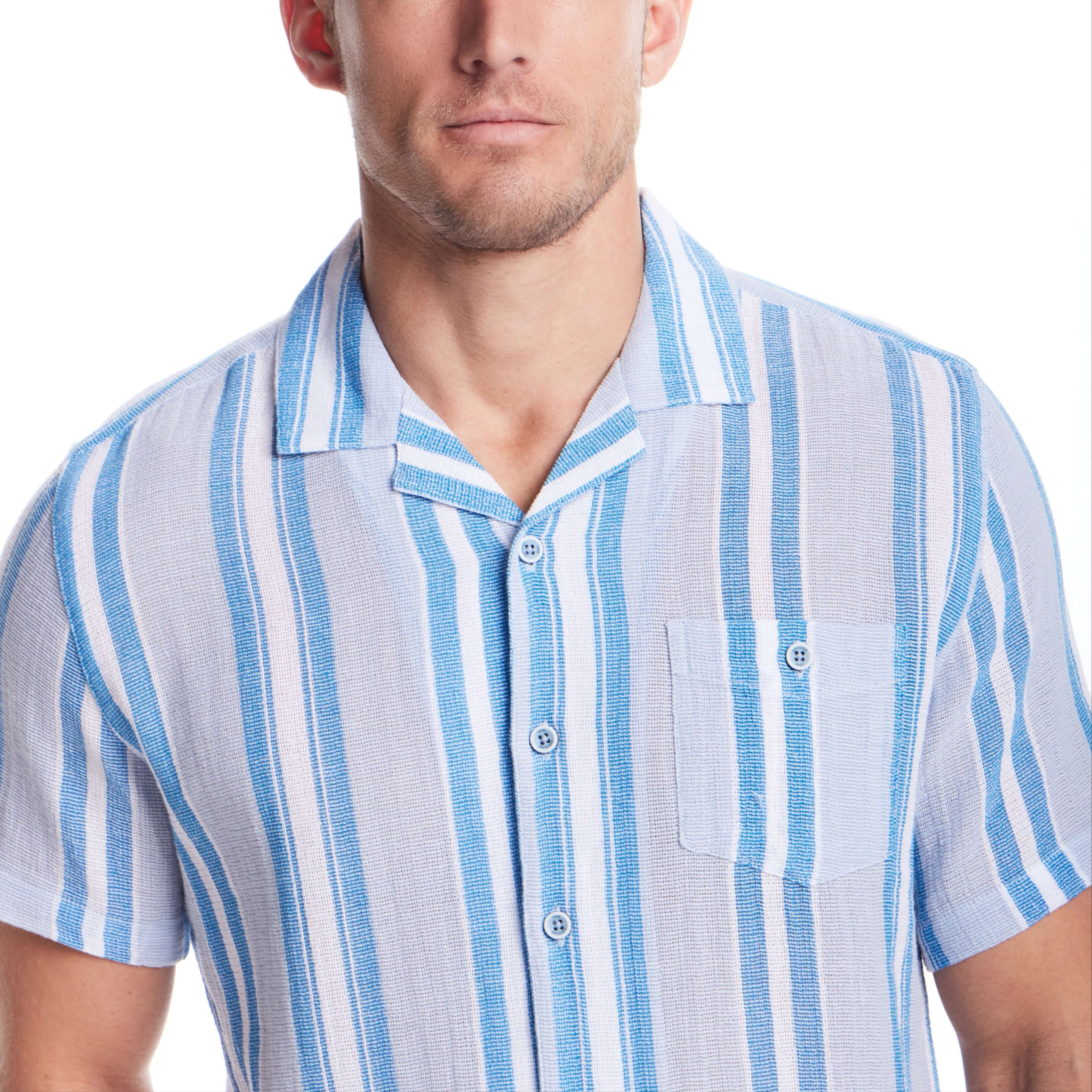 Short Sleeve Waffle Woven in Pacific Coast - Image 4