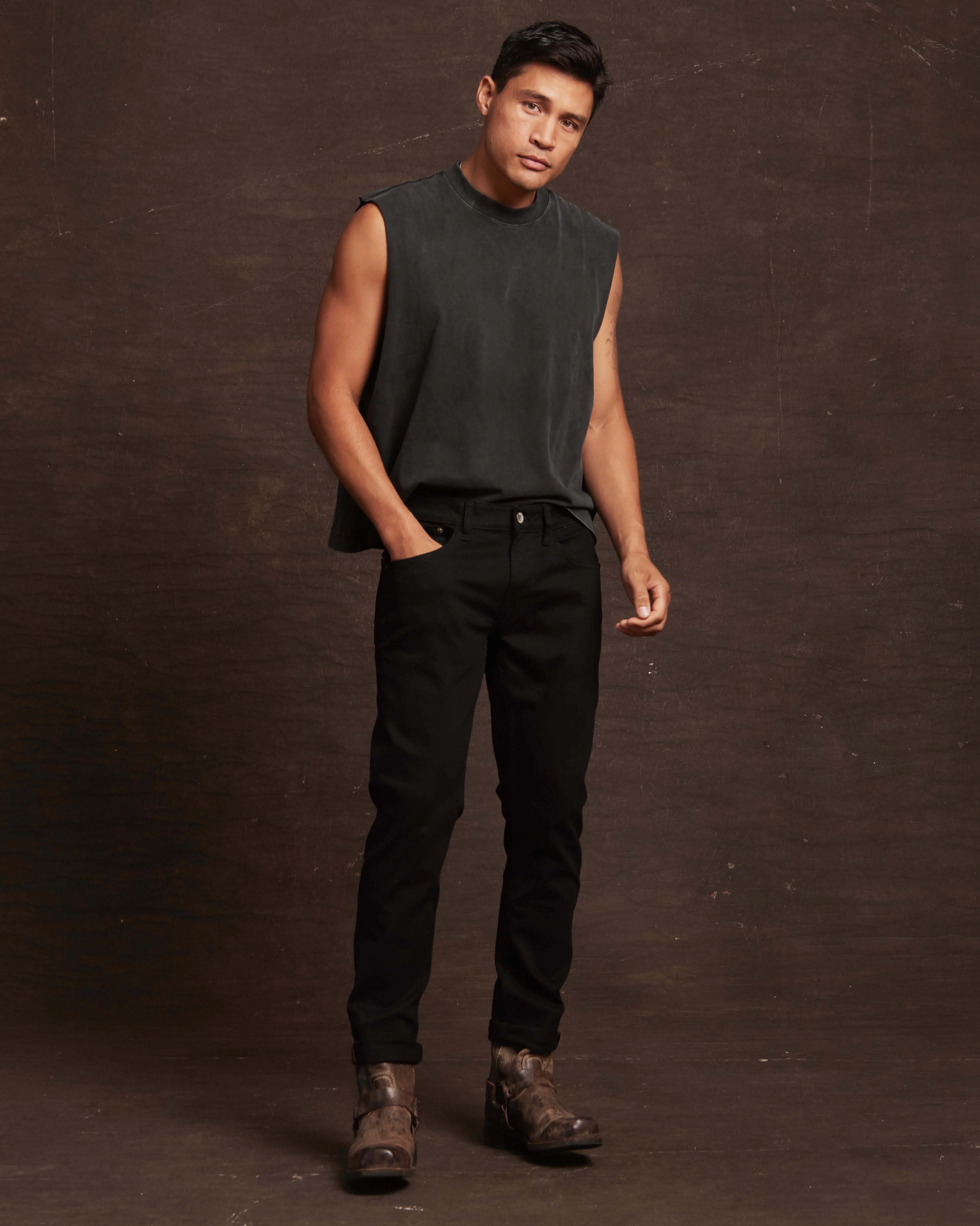 Slim Fit Denim Jeans In Jet Black - Image 7
