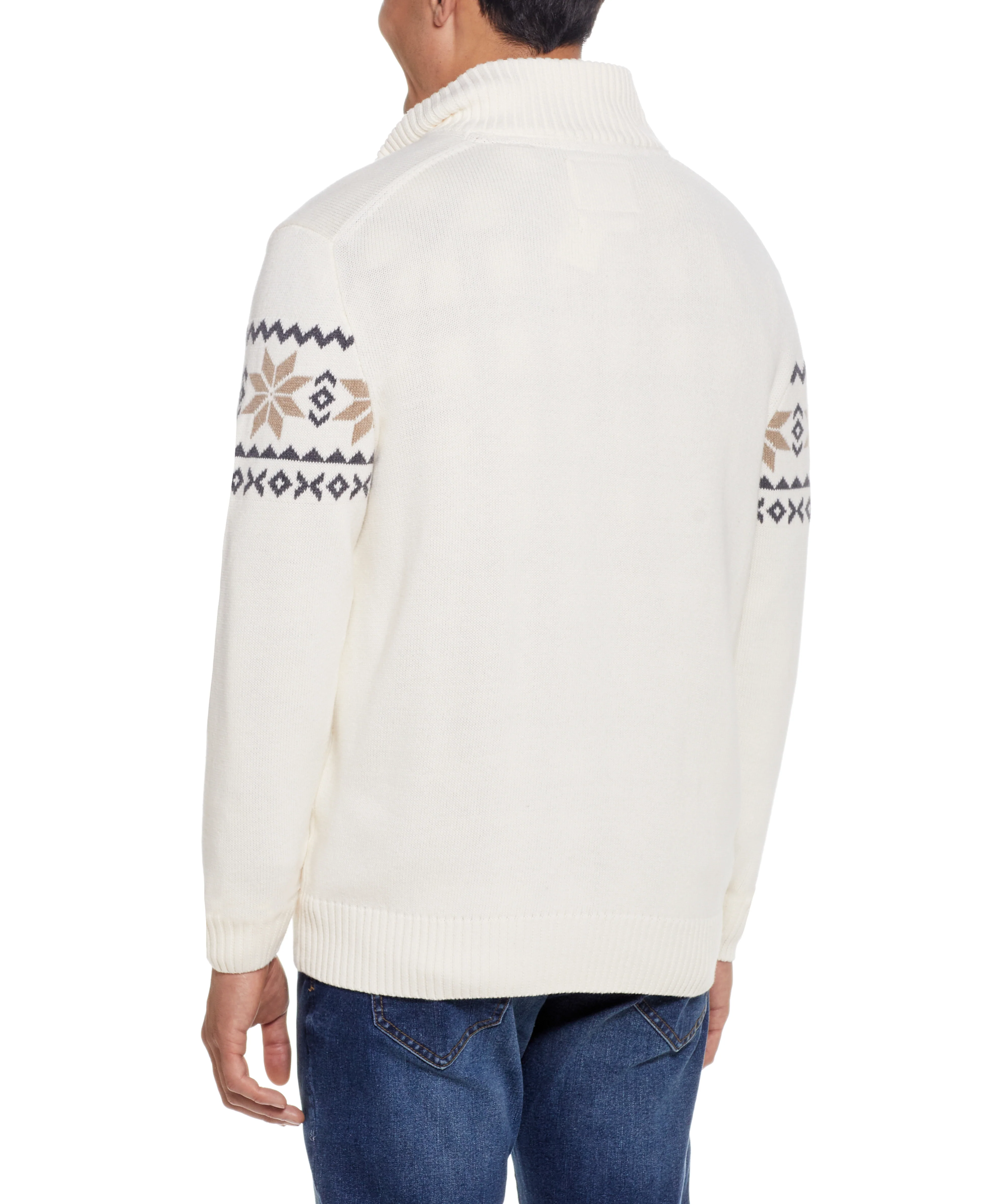 Snowflake Quarter Zip Sweater In Ivory - Image 5