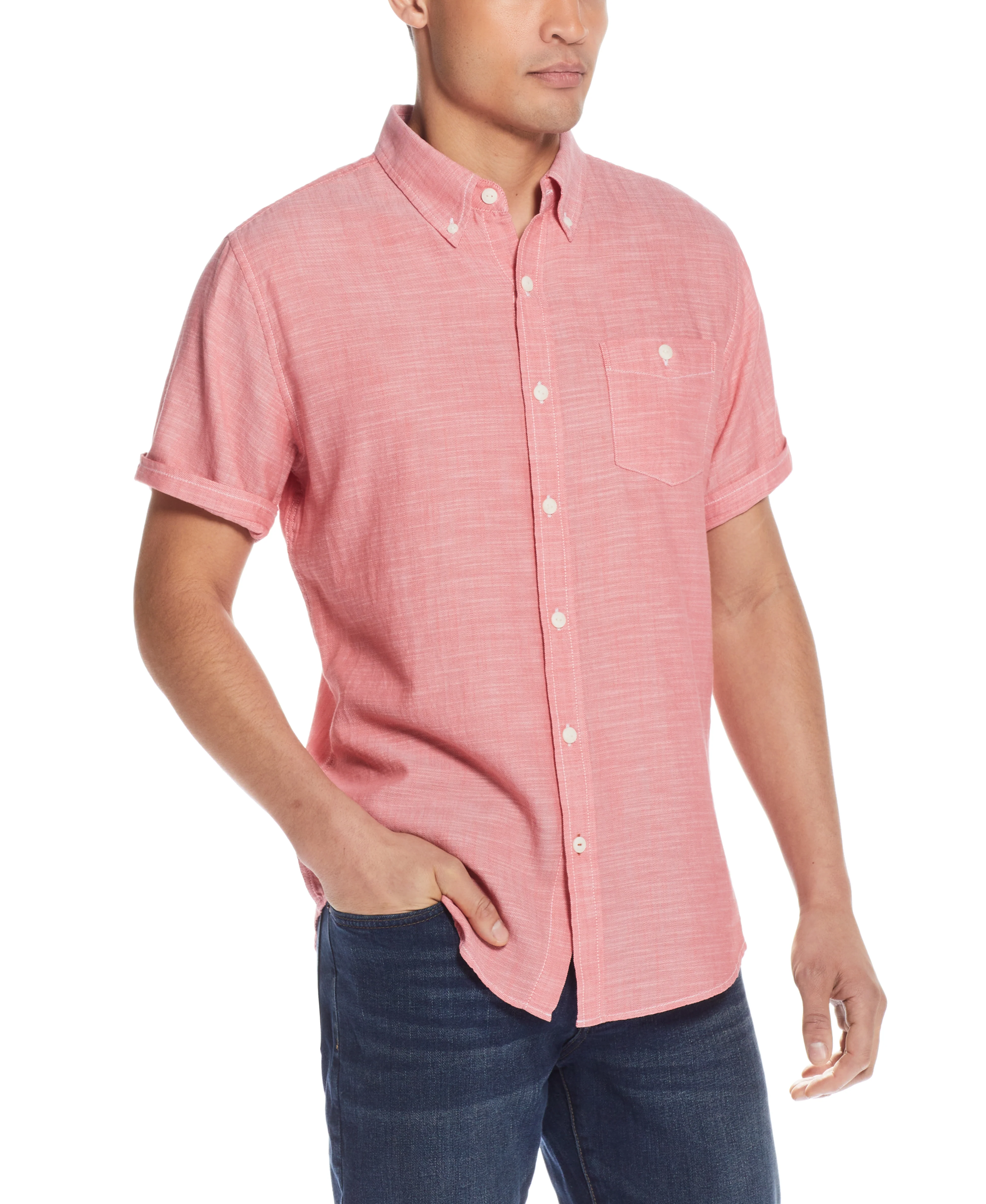 Solid Country Twill Shirt In Cranberry - Image 2