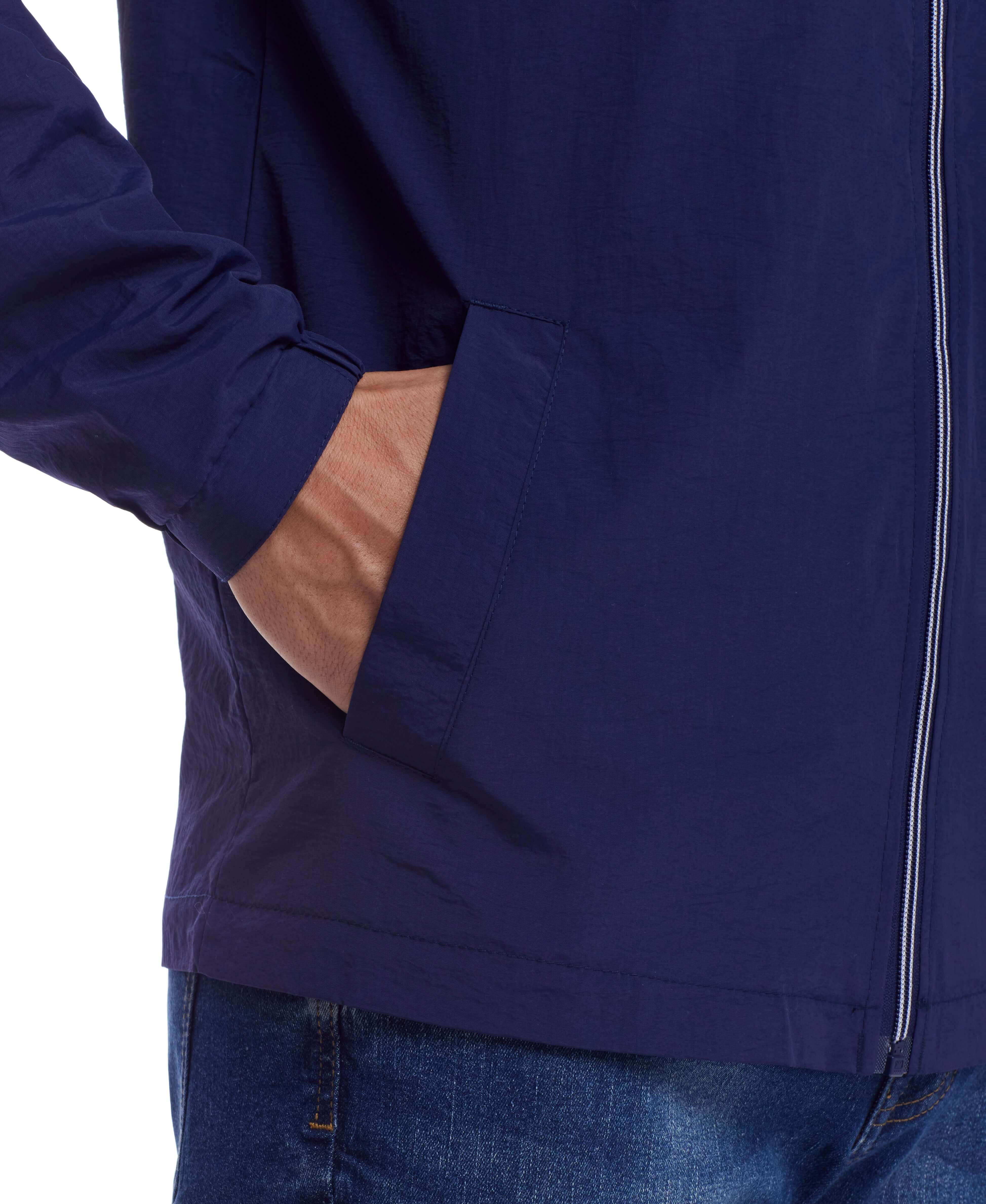 Solid Nylon Jacket In Navy - Image 3