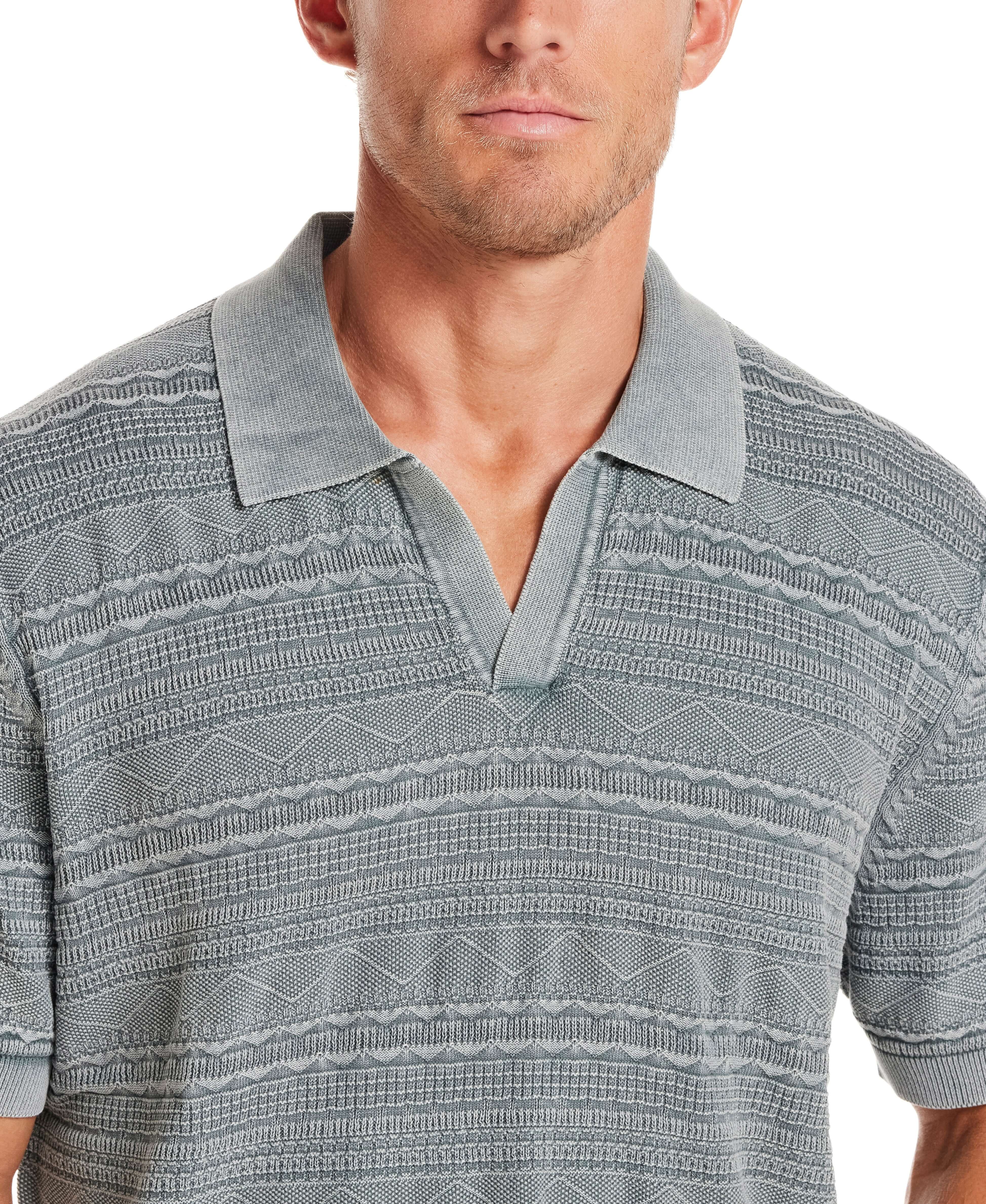 Stonewash Knit Johnny Collar Polo in Flint - Image 4