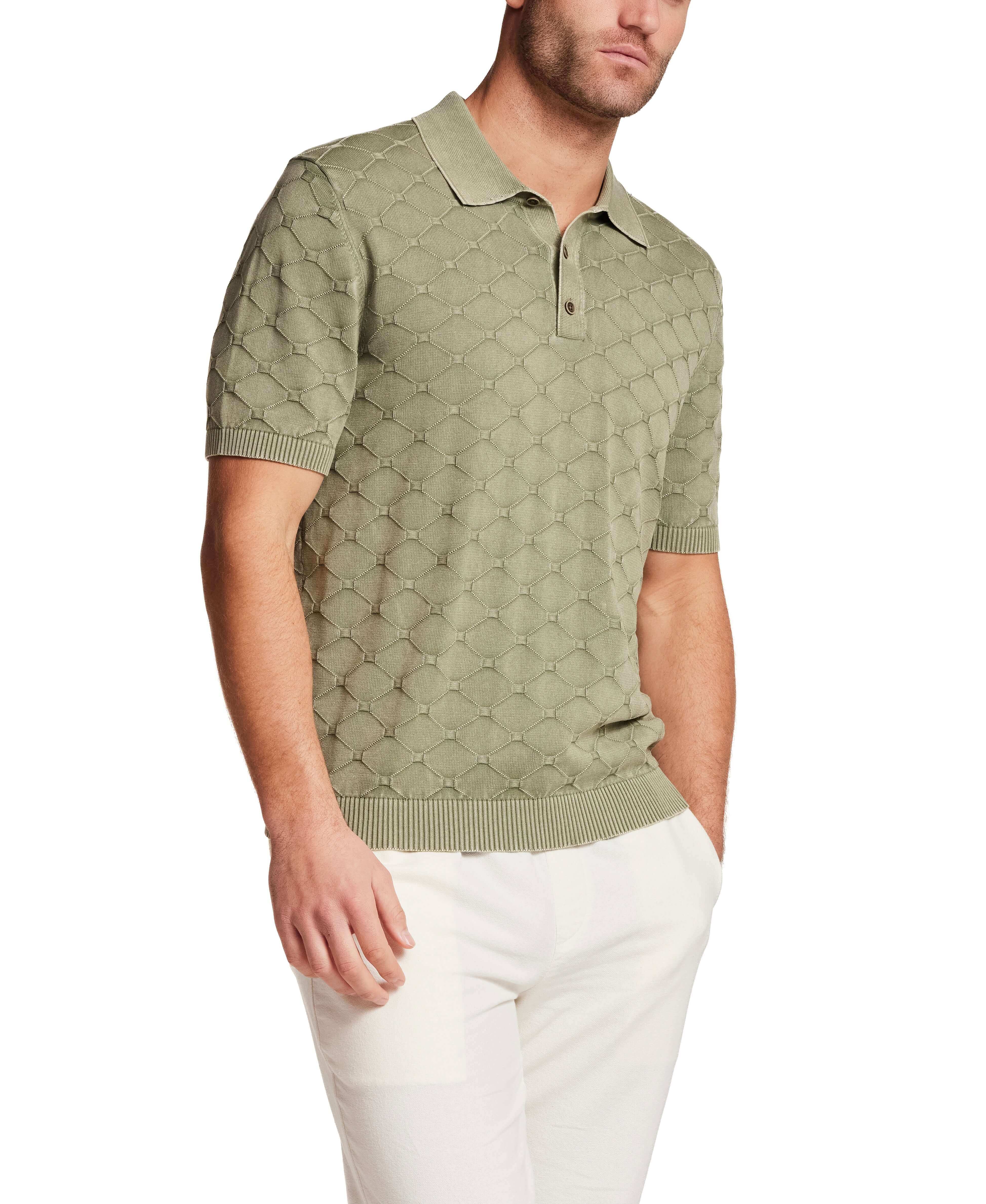 Stonewash Diamond Sweater Polo in Sea Grass - Image 5