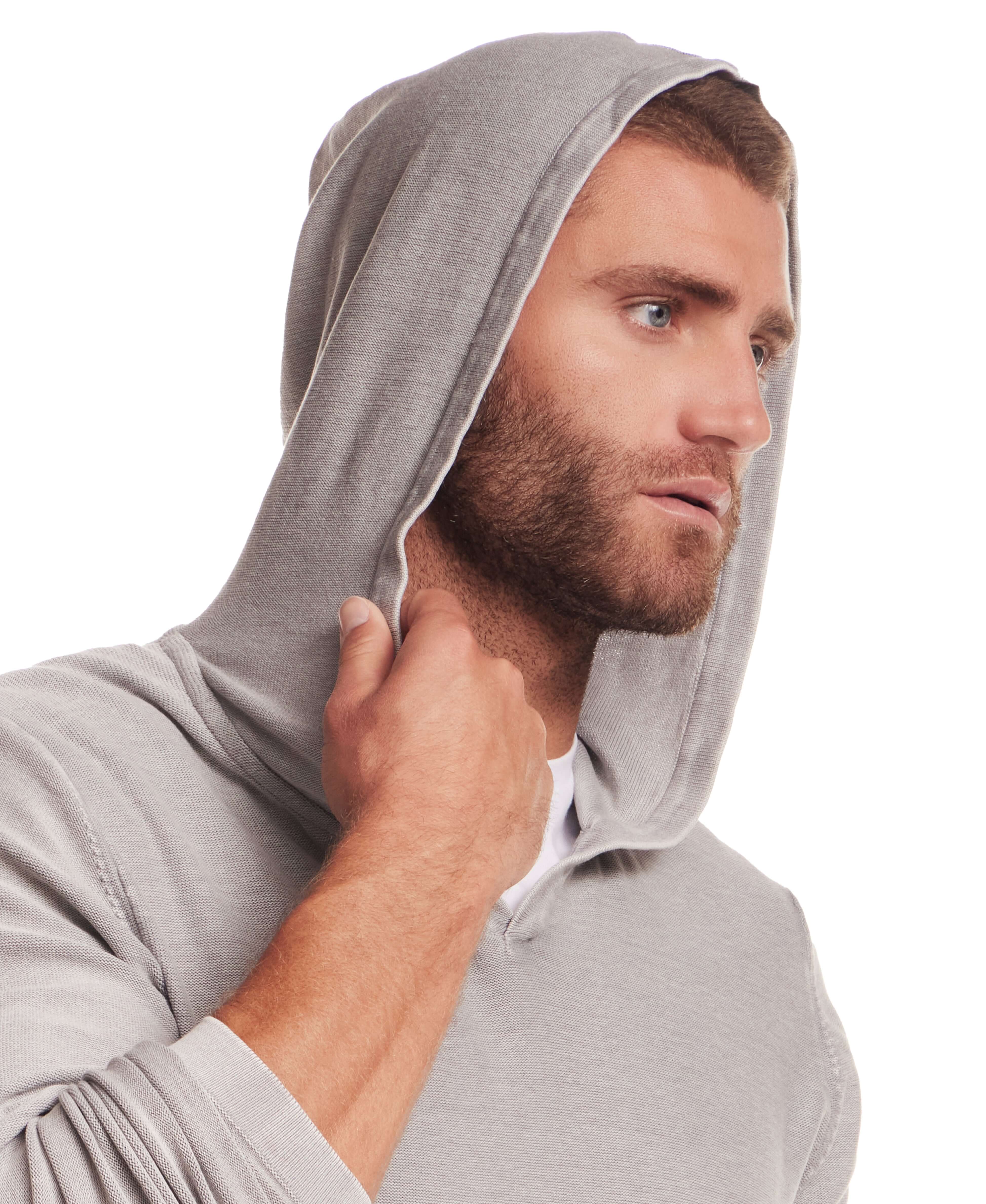 Stonewash Hooded Sweater in Ultimate Grey - Image 3