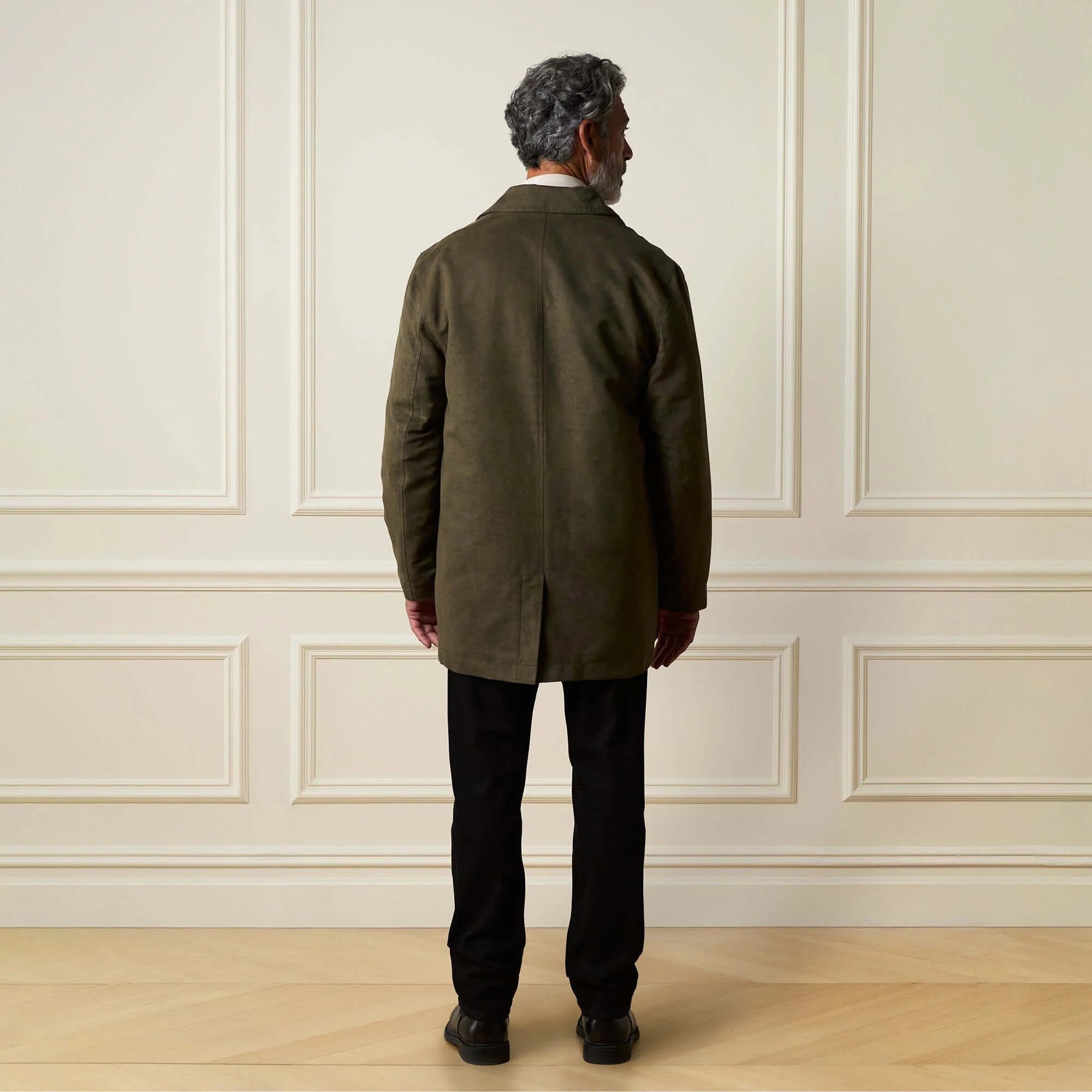 Sueded Jacket in Olive - Image 3