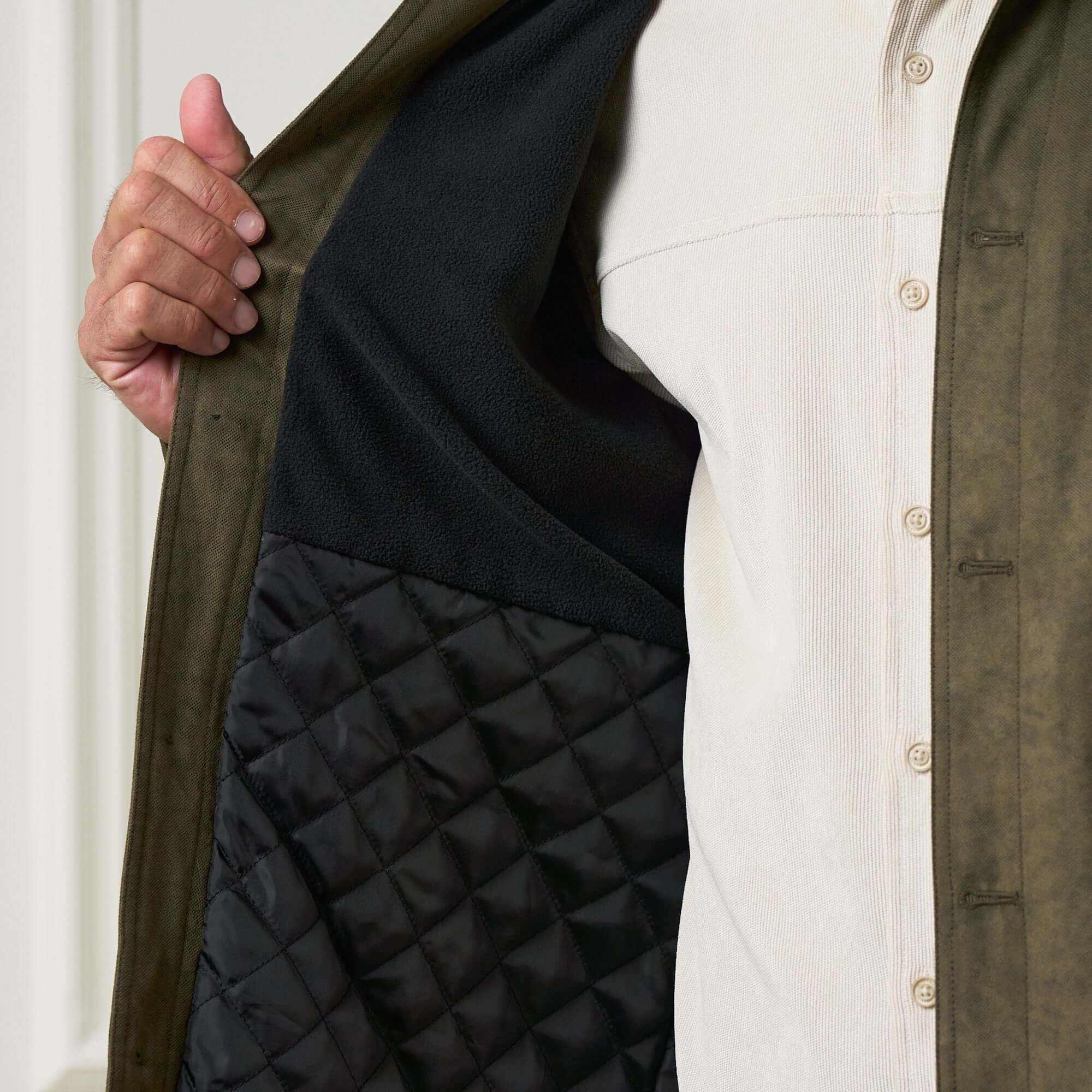 Sueded Jacket in Olive - Image 4