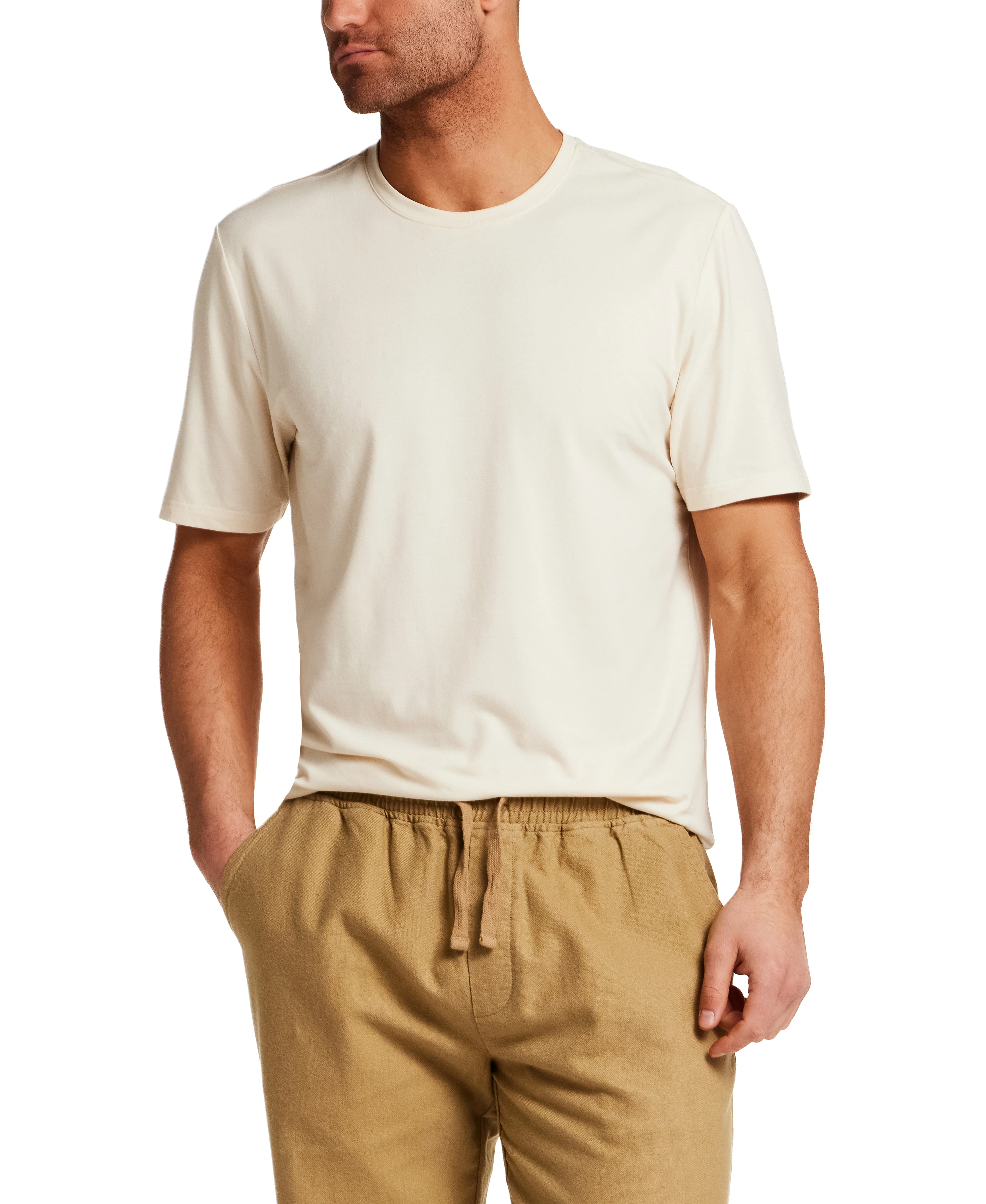 Super Soft Crewneck Tee in Stone