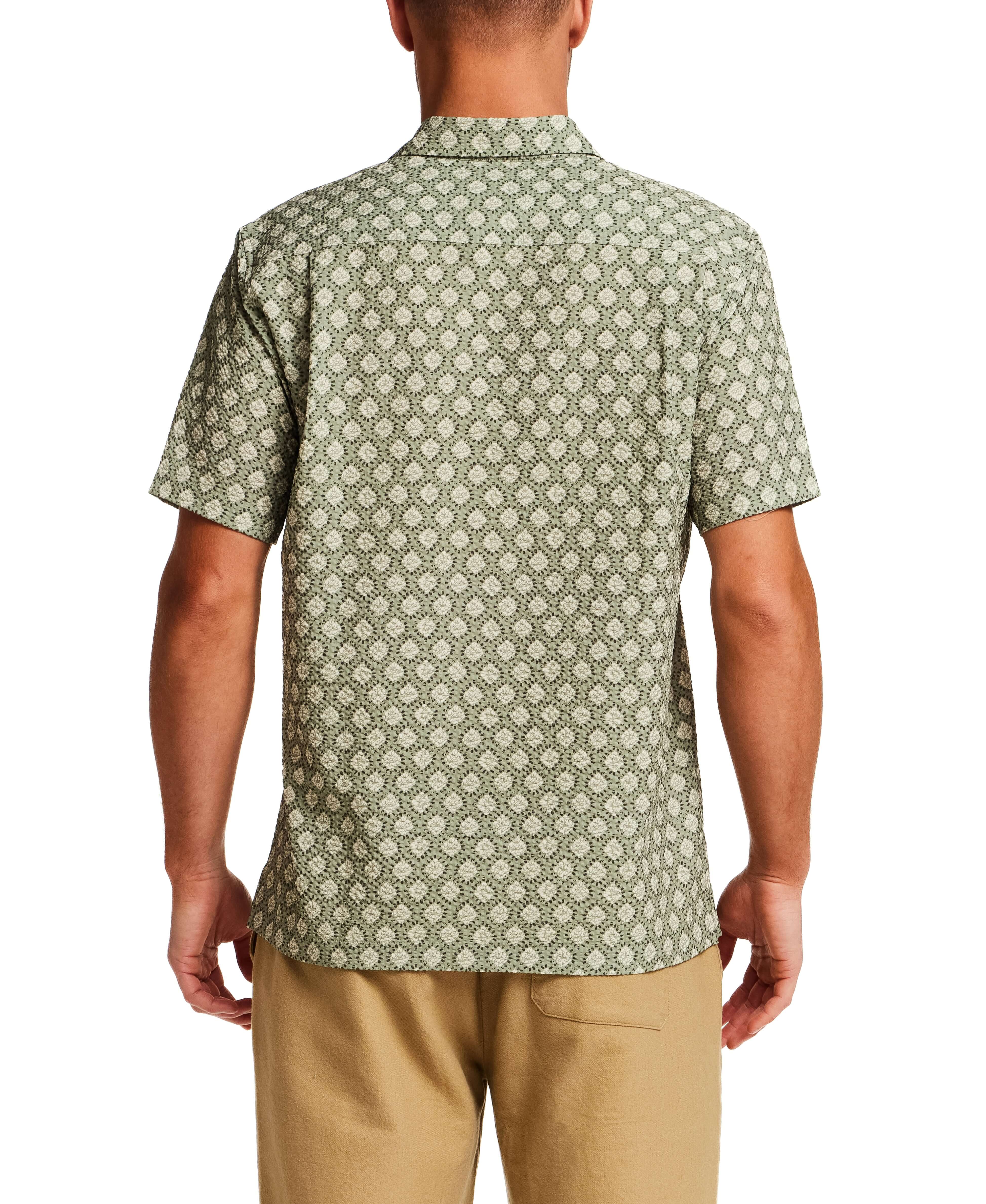The Medallion Print Seersucker Shirt in Green - Image 5