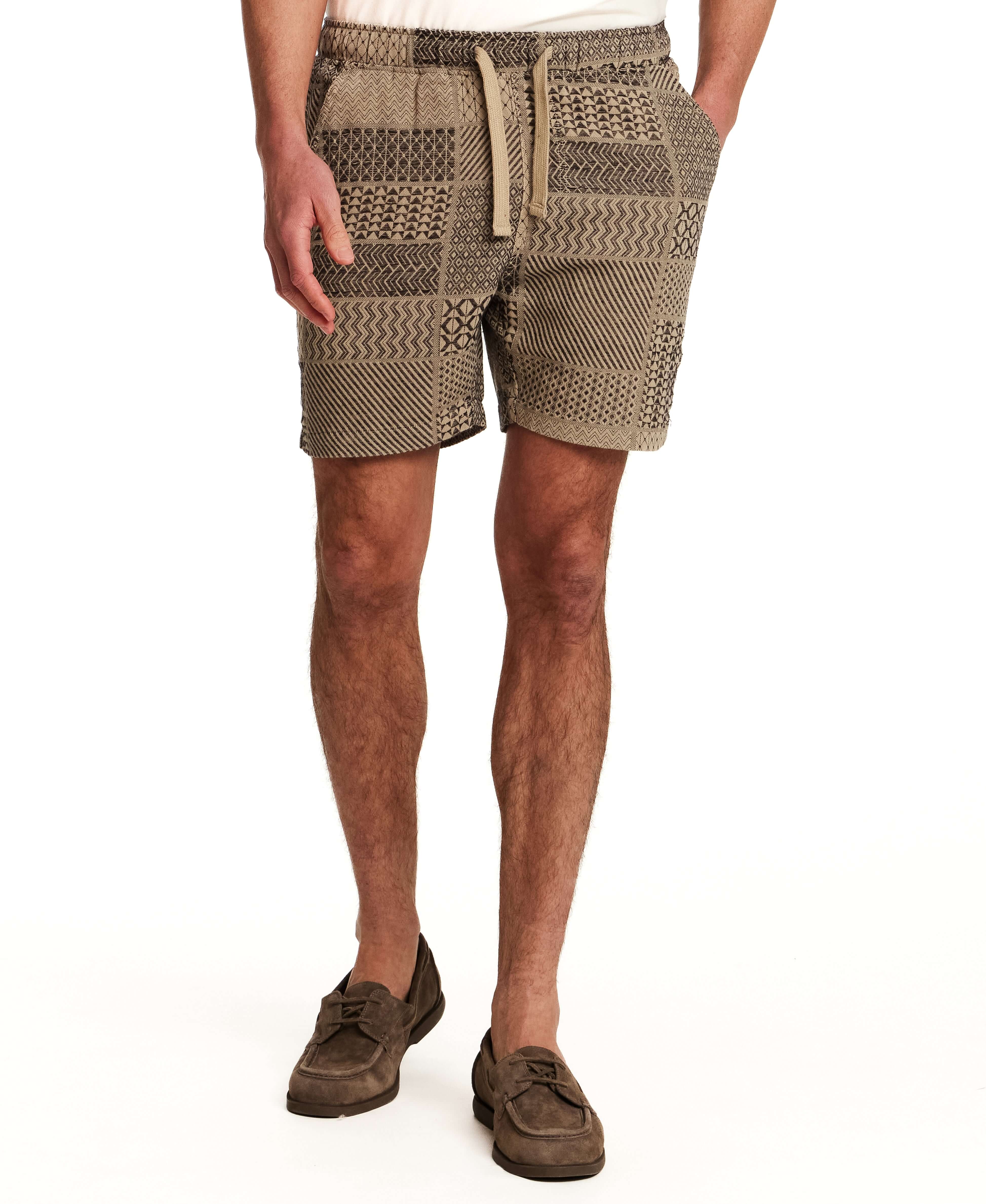 The Patchwork Jacquard Short in Khaki - Image 3