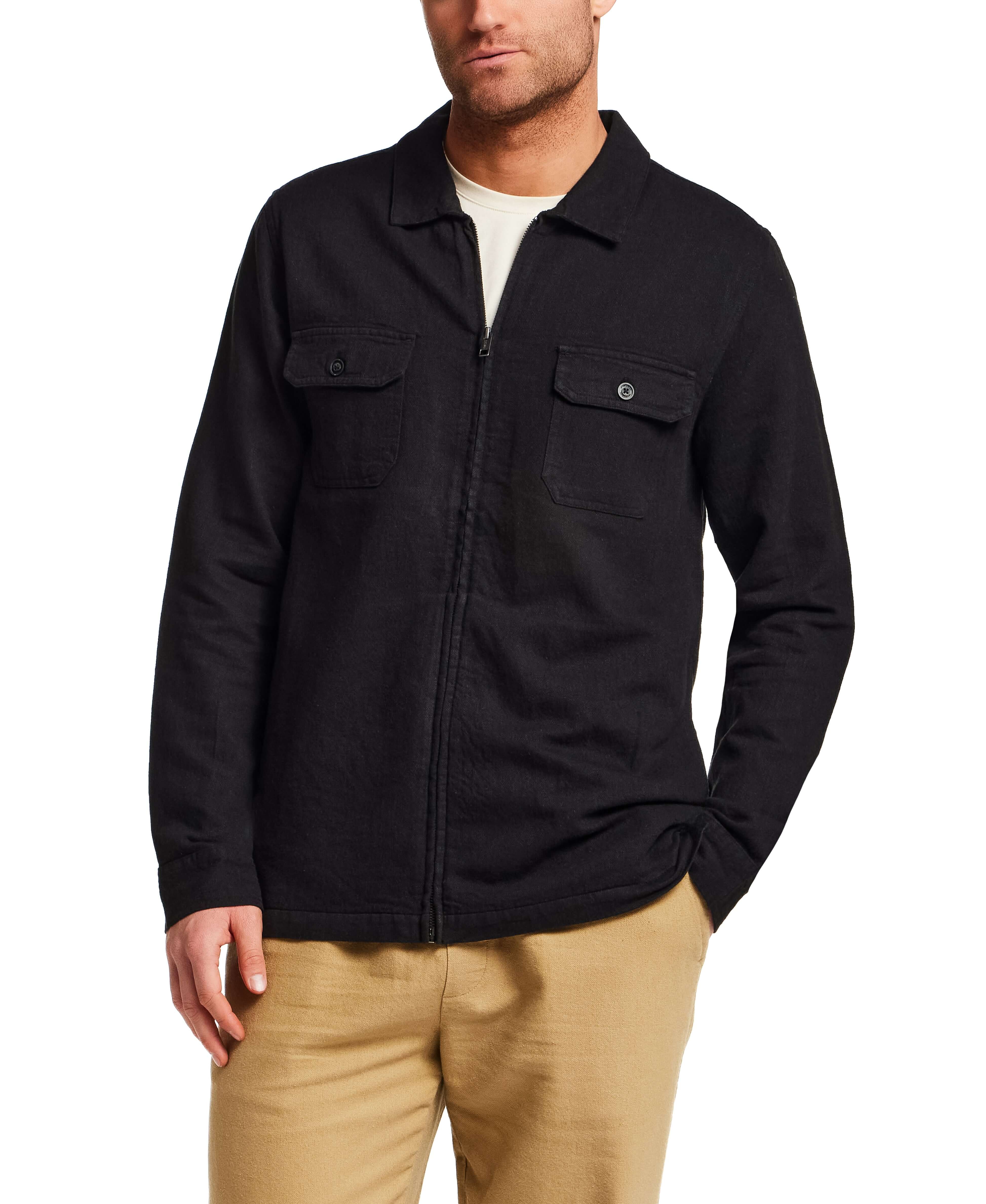 The Unlined Zip Overshirt in Black - Image 4