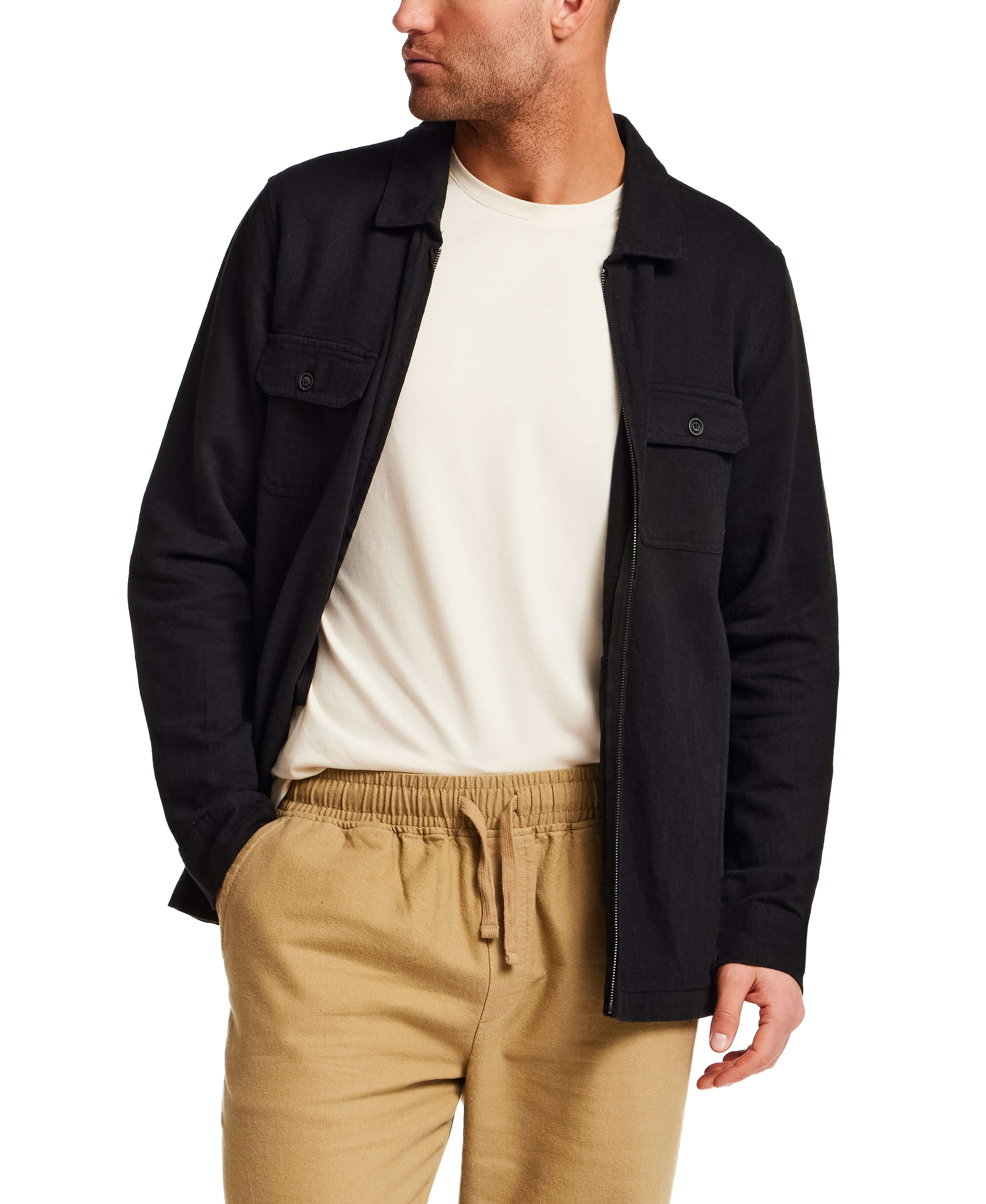 The Unlined Zip Overshirt in Black - Image 5