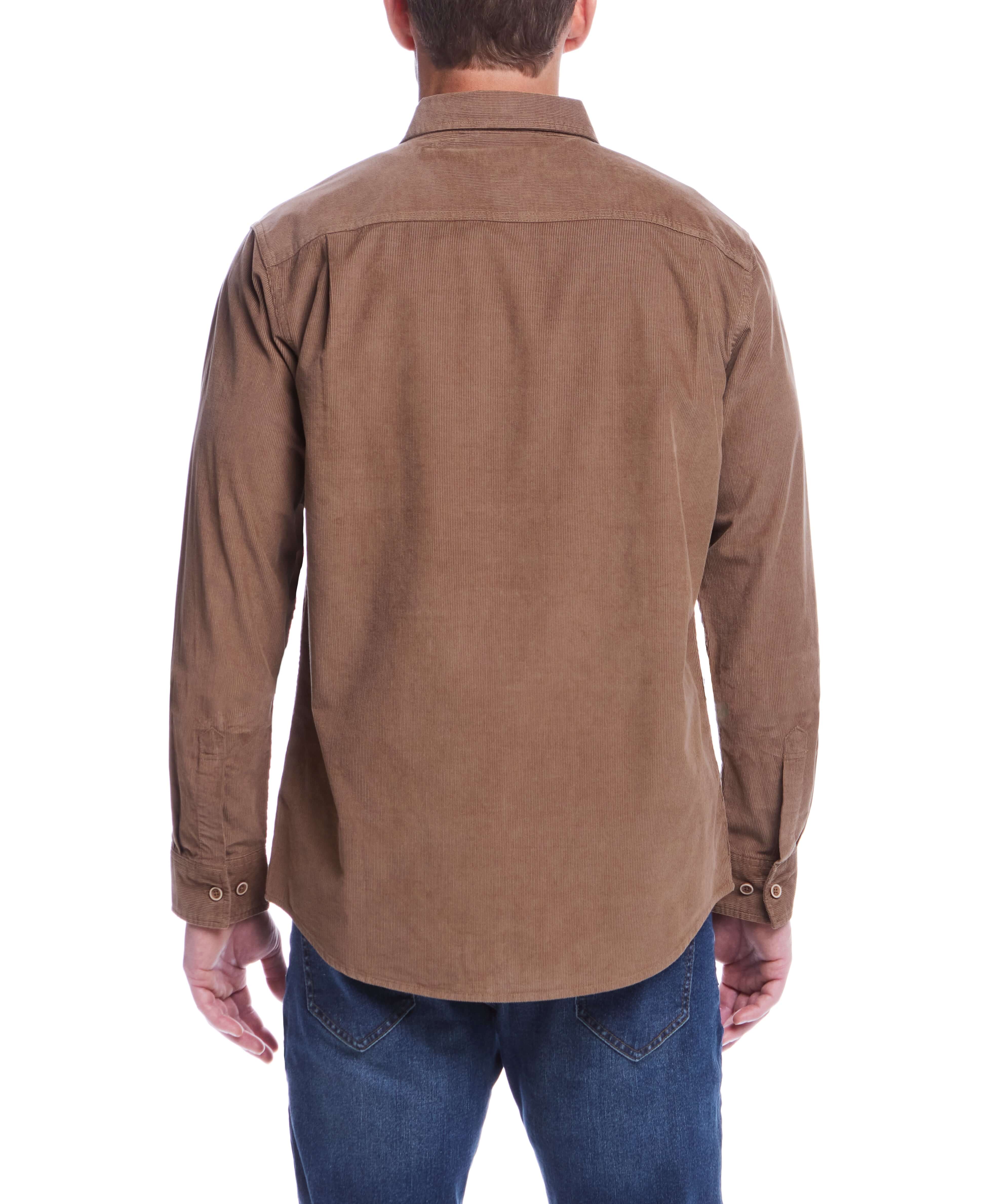 Thin Wale Solid Cord Shirt in Mountain Trail - Image 3