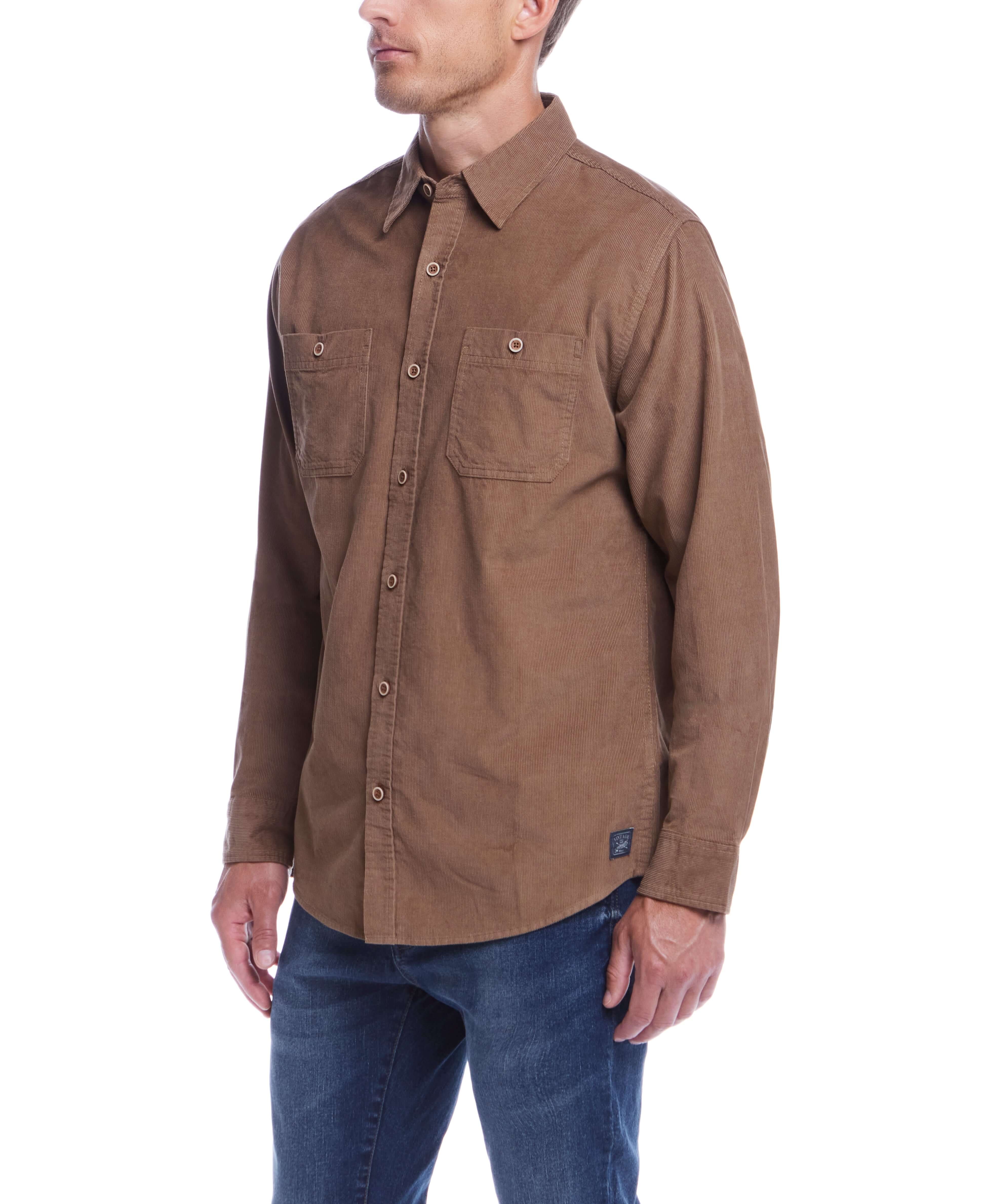 Thin Wale Solid Cord Shirt in Mountain Trail - Image 6