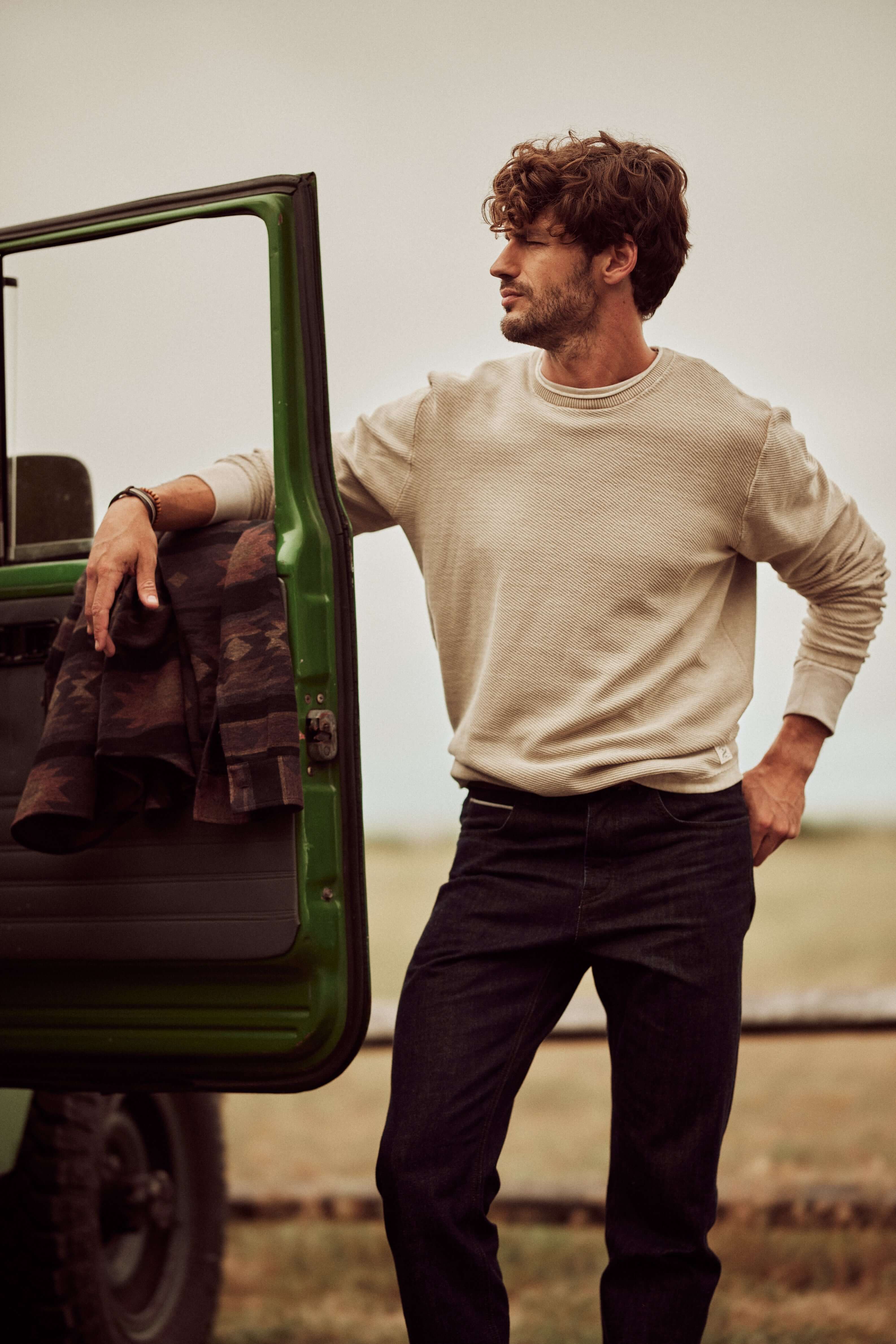 Twill Stonewash Sweater in Vintage Khaki - Image 6