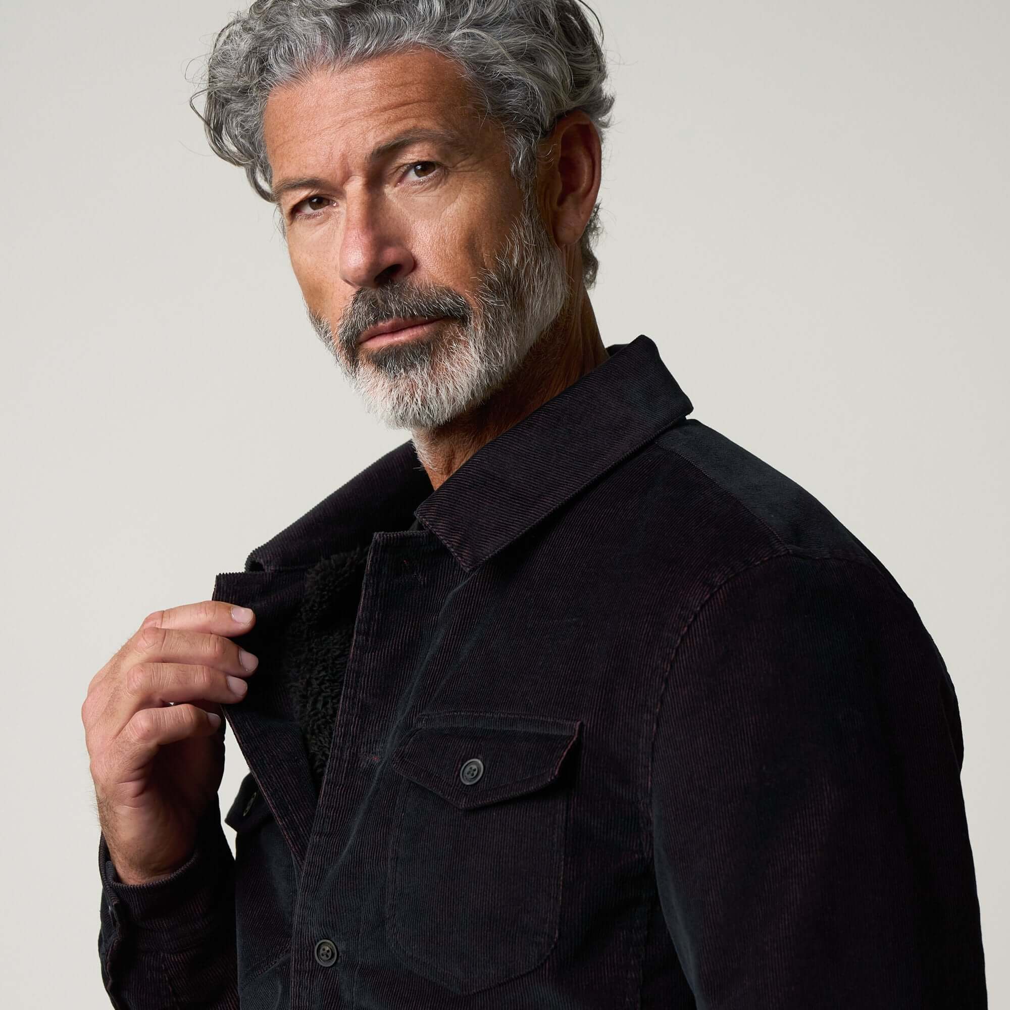 Two-Tone Cord Jacket in Black - Image 5
