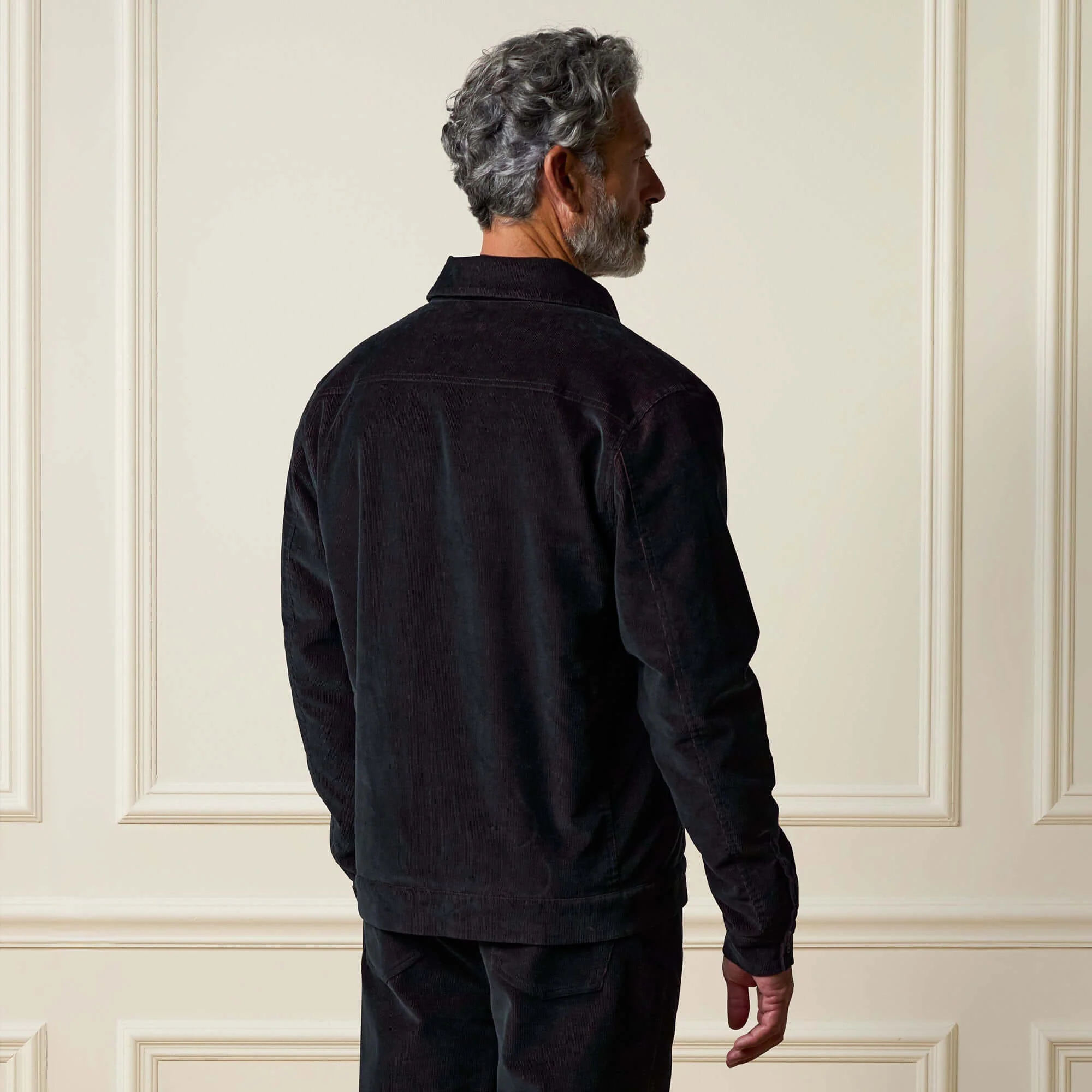 Two-Tone Cord Jacket in Black - Image 6