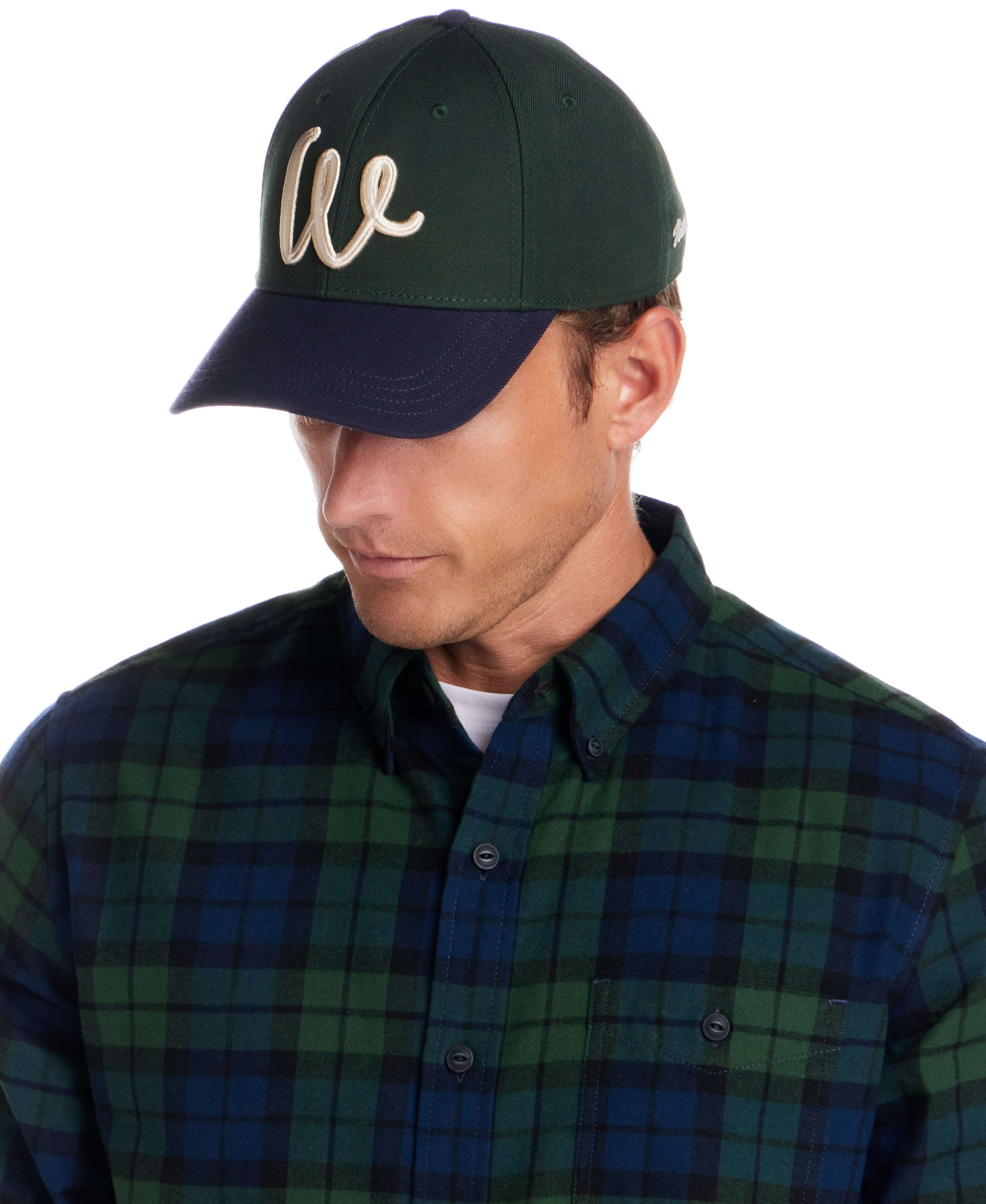 Two Tone Wool Hat in Dark Green and Navy - Image 4